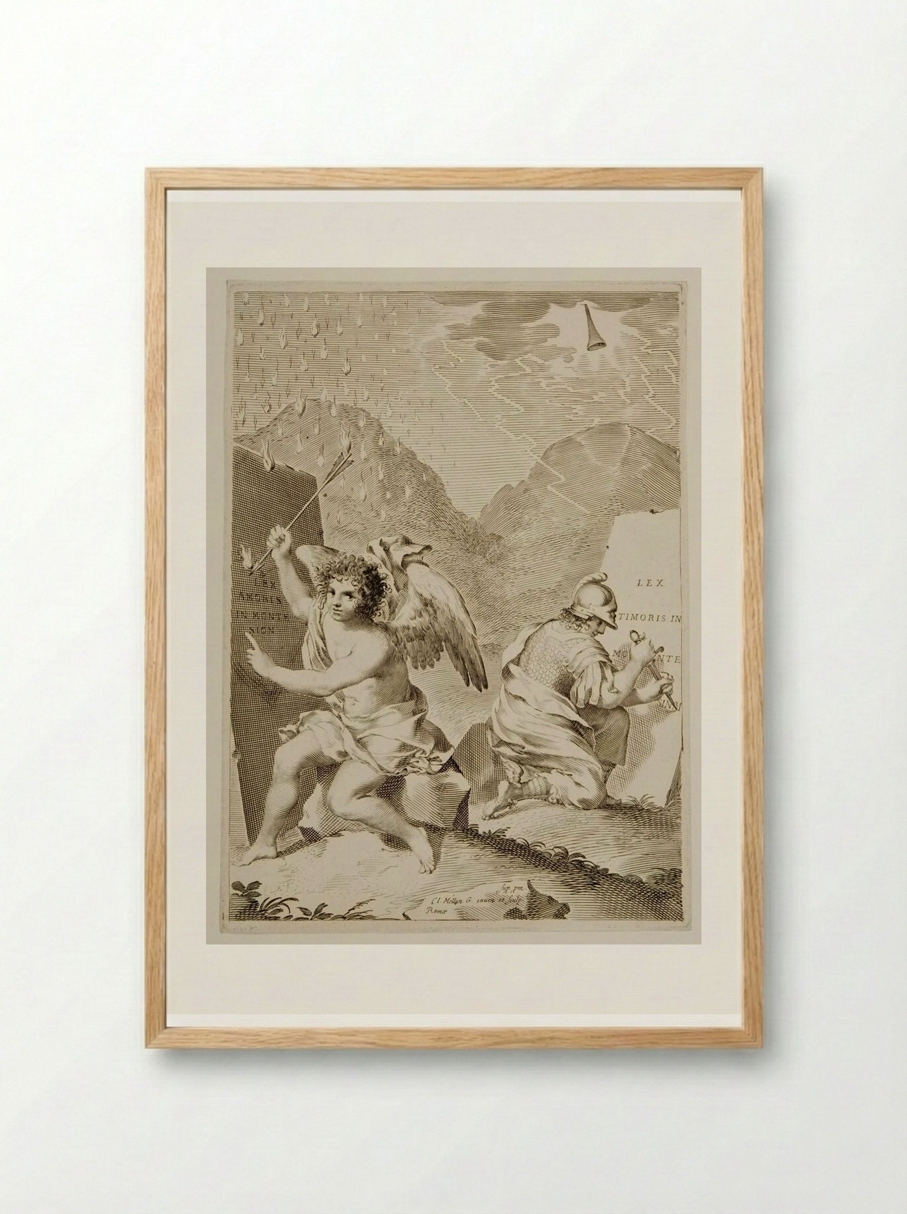 Frontispiece: The Sacred Pentecost Sermon - Claude Mellan - Framed Print Wood
