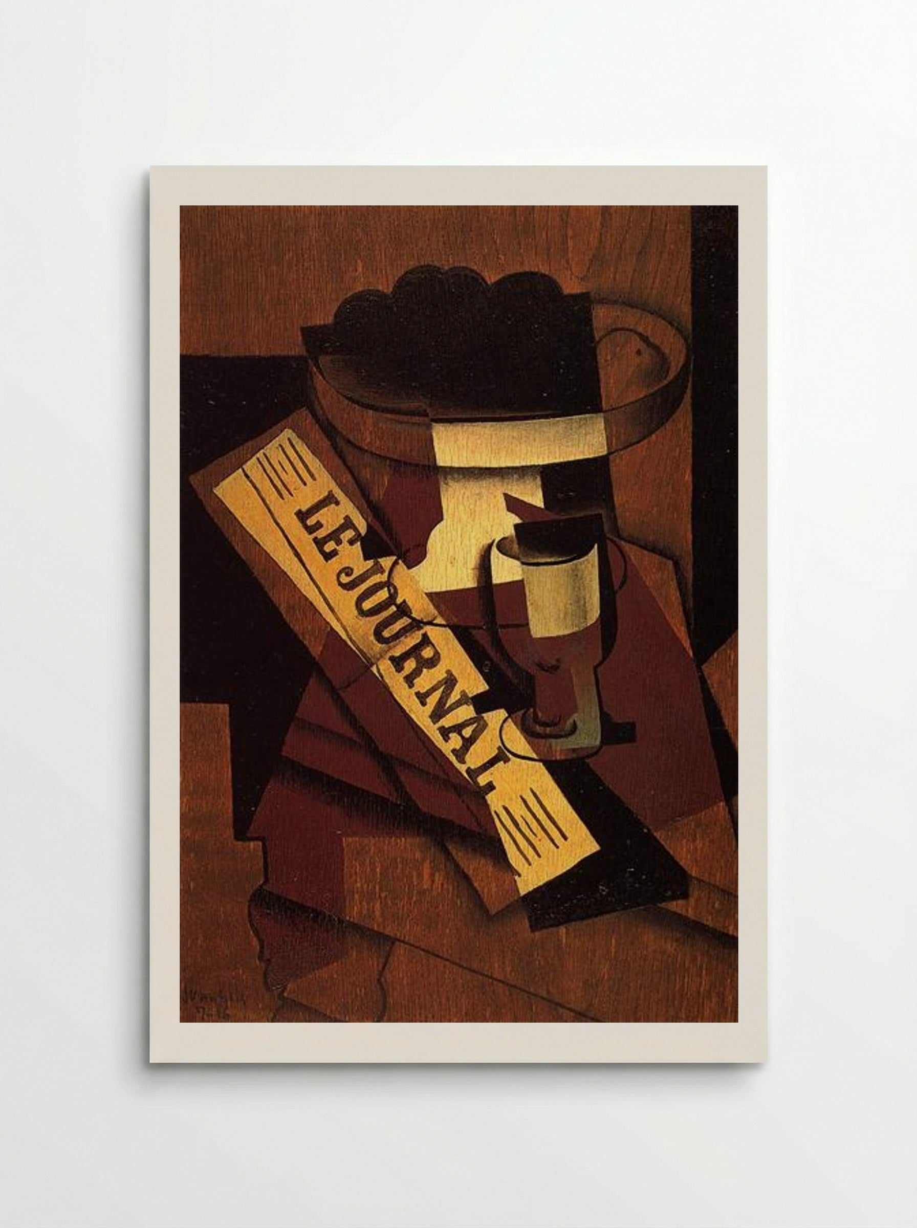 Fruit Dish, Glass and Newspaper - Juan Gris - Poster