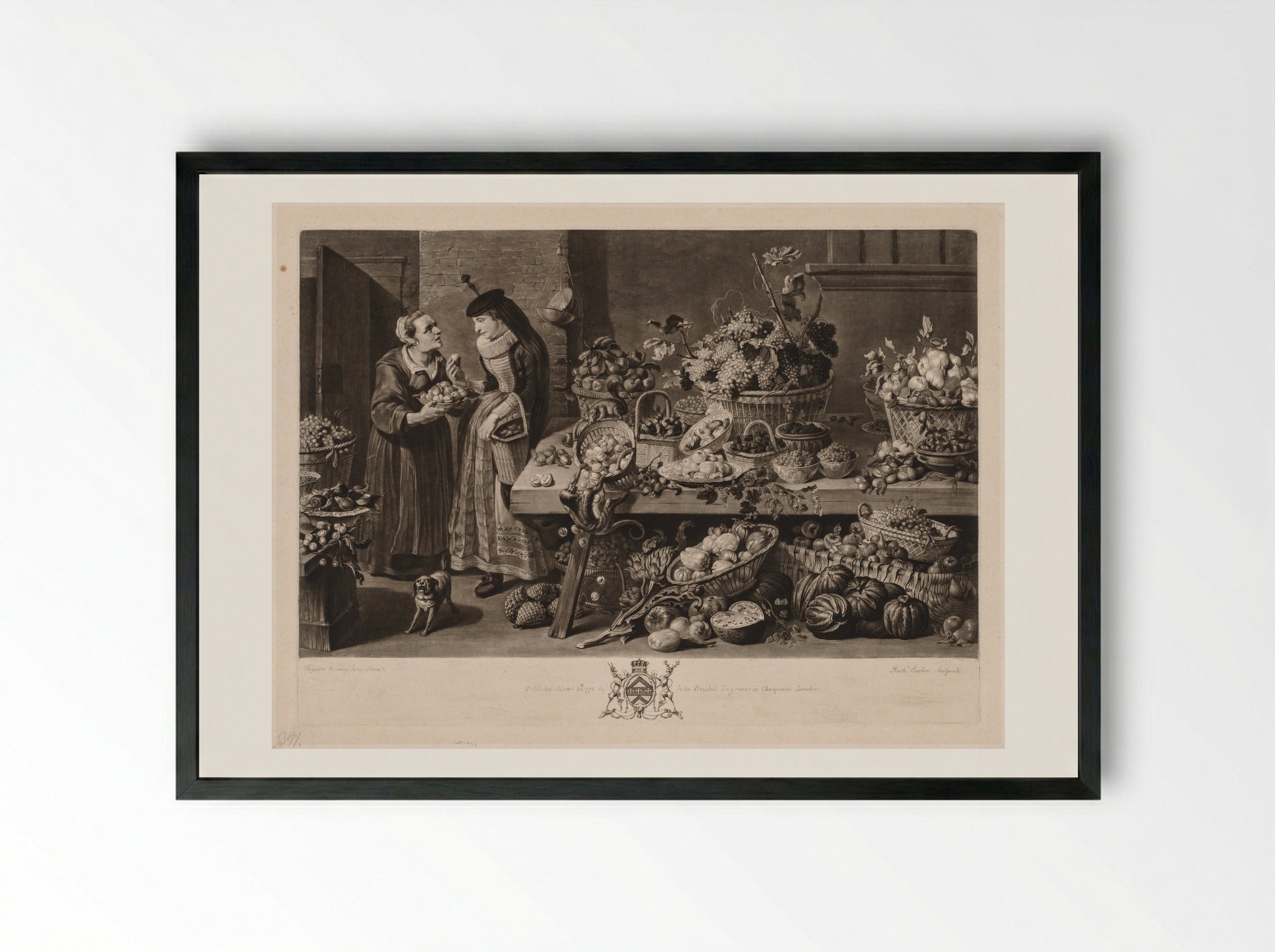 Fruit Market - Richard Earlom - Framed Print Black