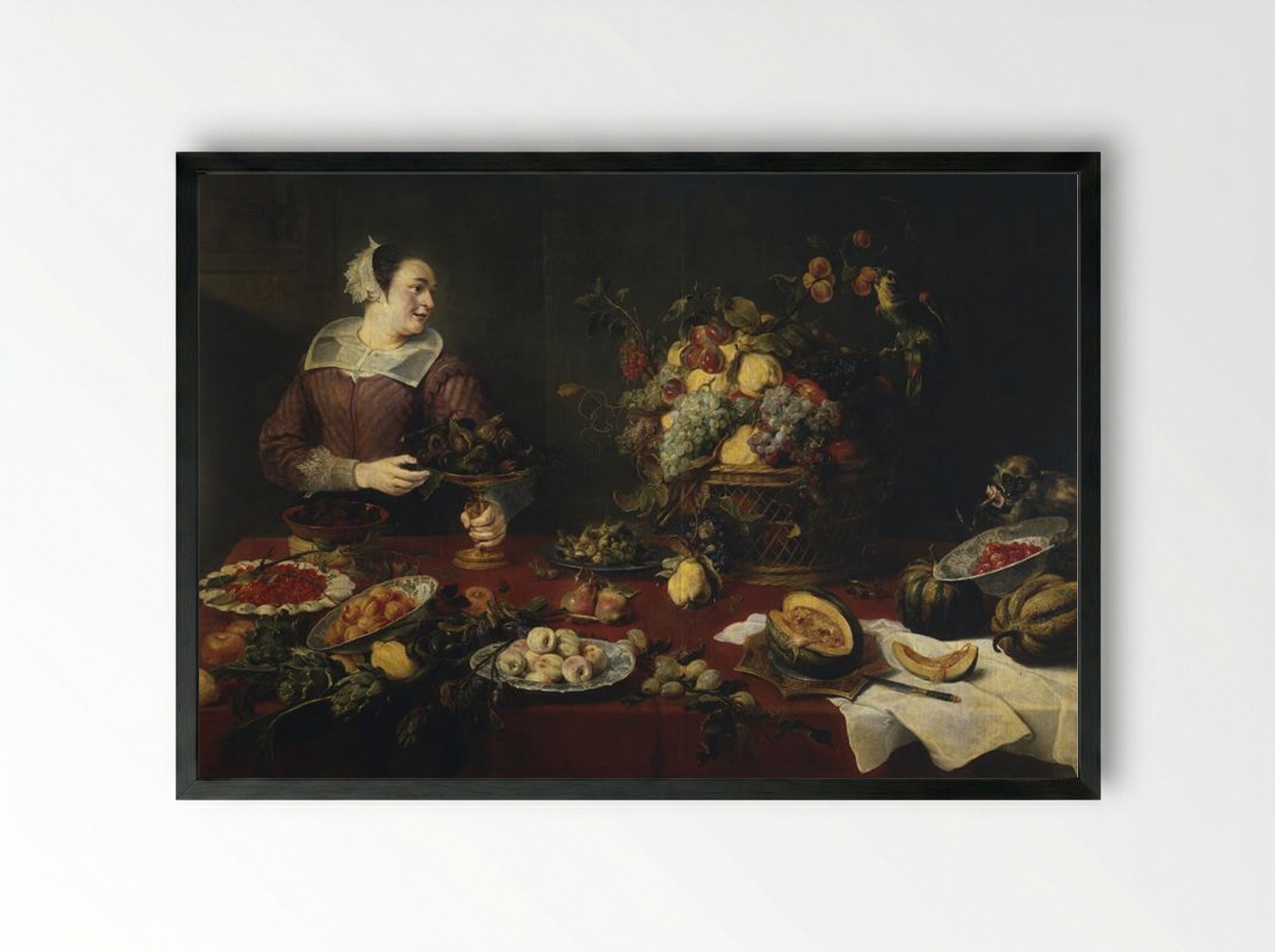 Fruit Seller - Frans Snyders - Framed Print Black