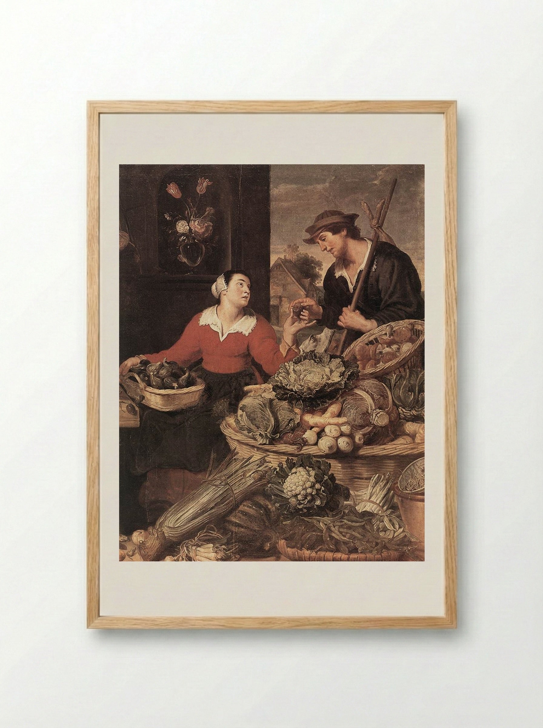 Fruit and Vegetable Market - Frans Snyders - Framed Print Wood