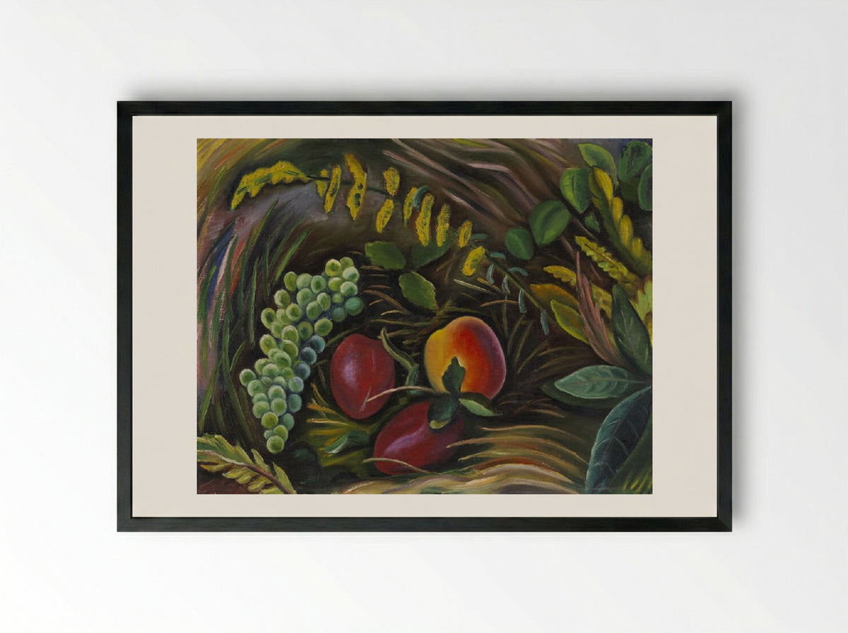 Fruit in the Grass - Prudence Heward - Framed Print Black