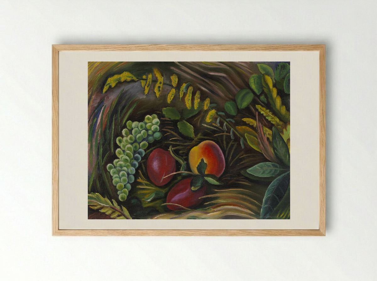 Fruit in the Grass - Prudence Heward - Framed Print Wood