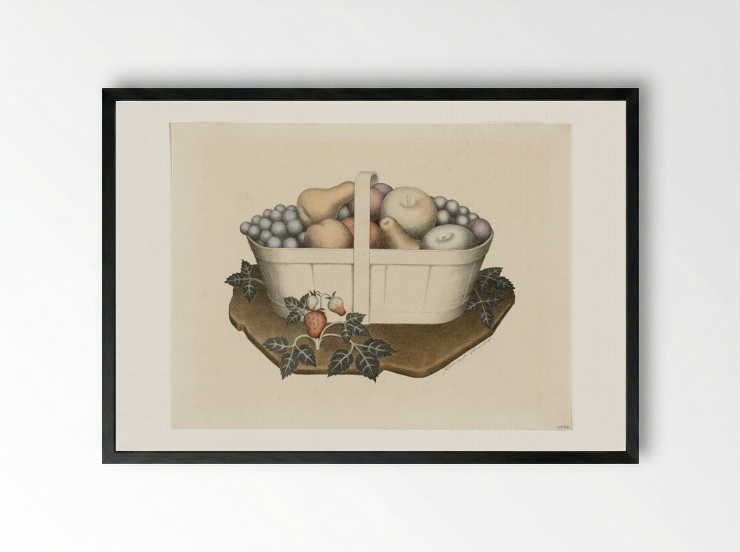 Fruit - Grant Wood - Framed Print Black