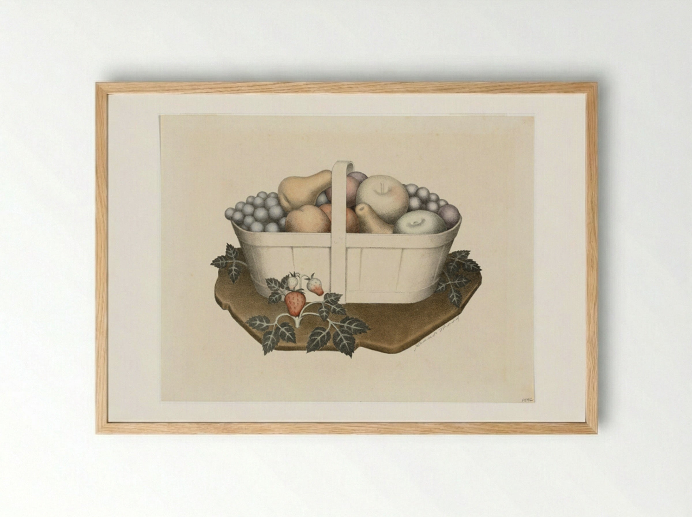 Fruit - Grant Wood - Framed Print Wood