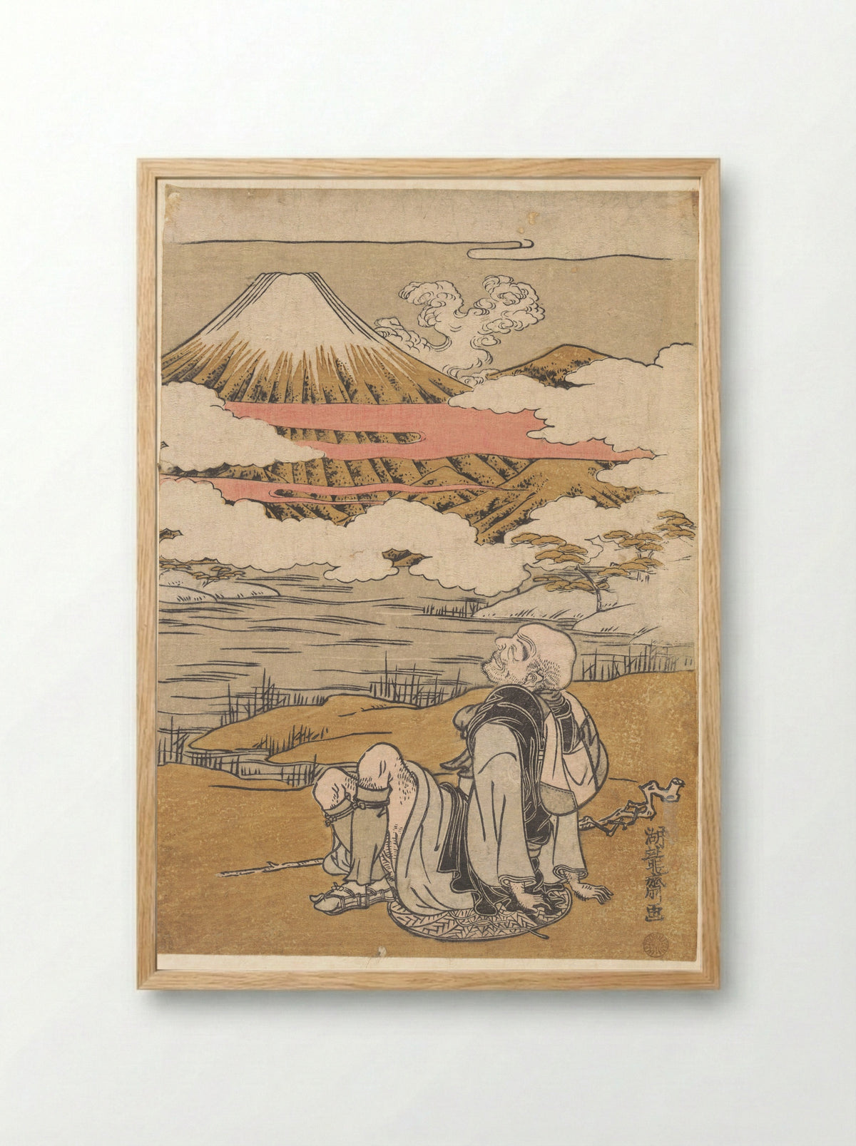Fuji-mi Saigyo - Isoda Koryūsai - Framed Print Wood