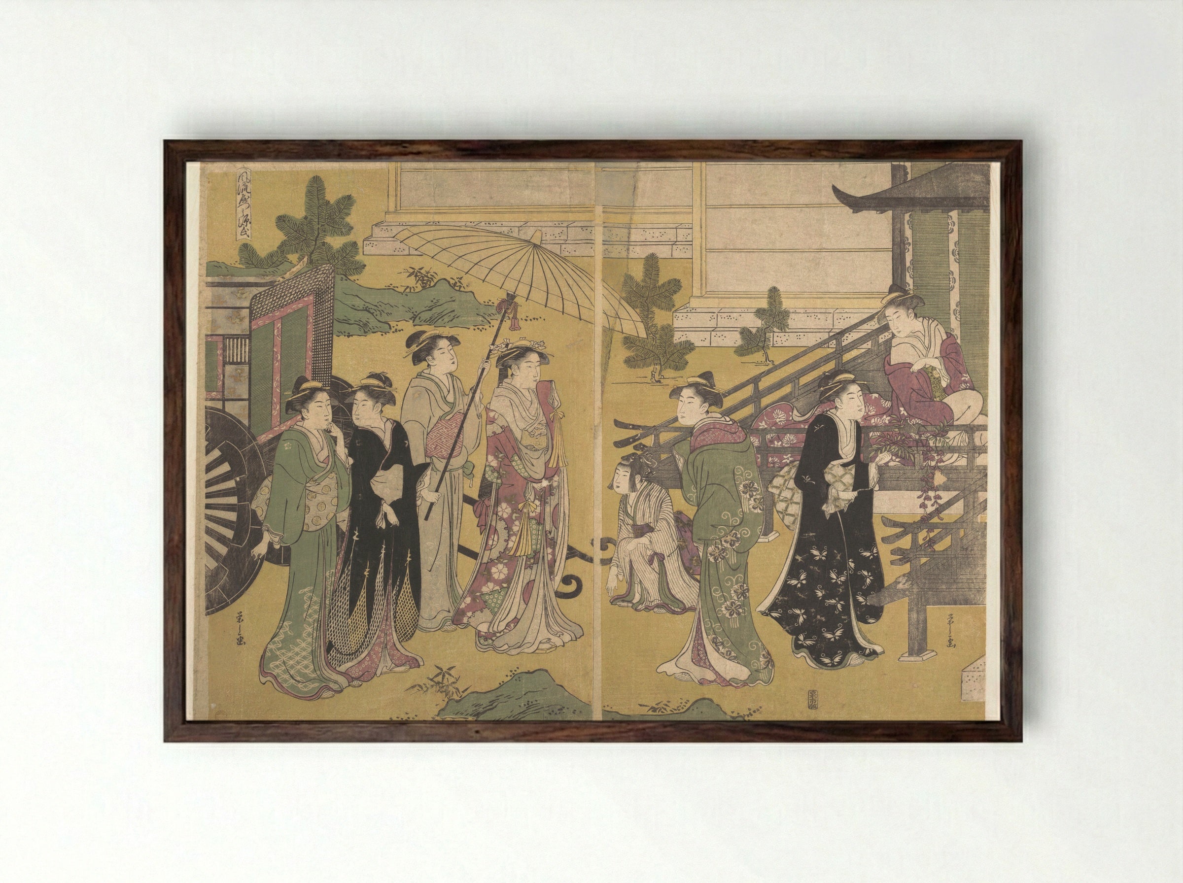 Fuji no Uraha - Chōbunsai Eishi - Framed Print Dark Wood