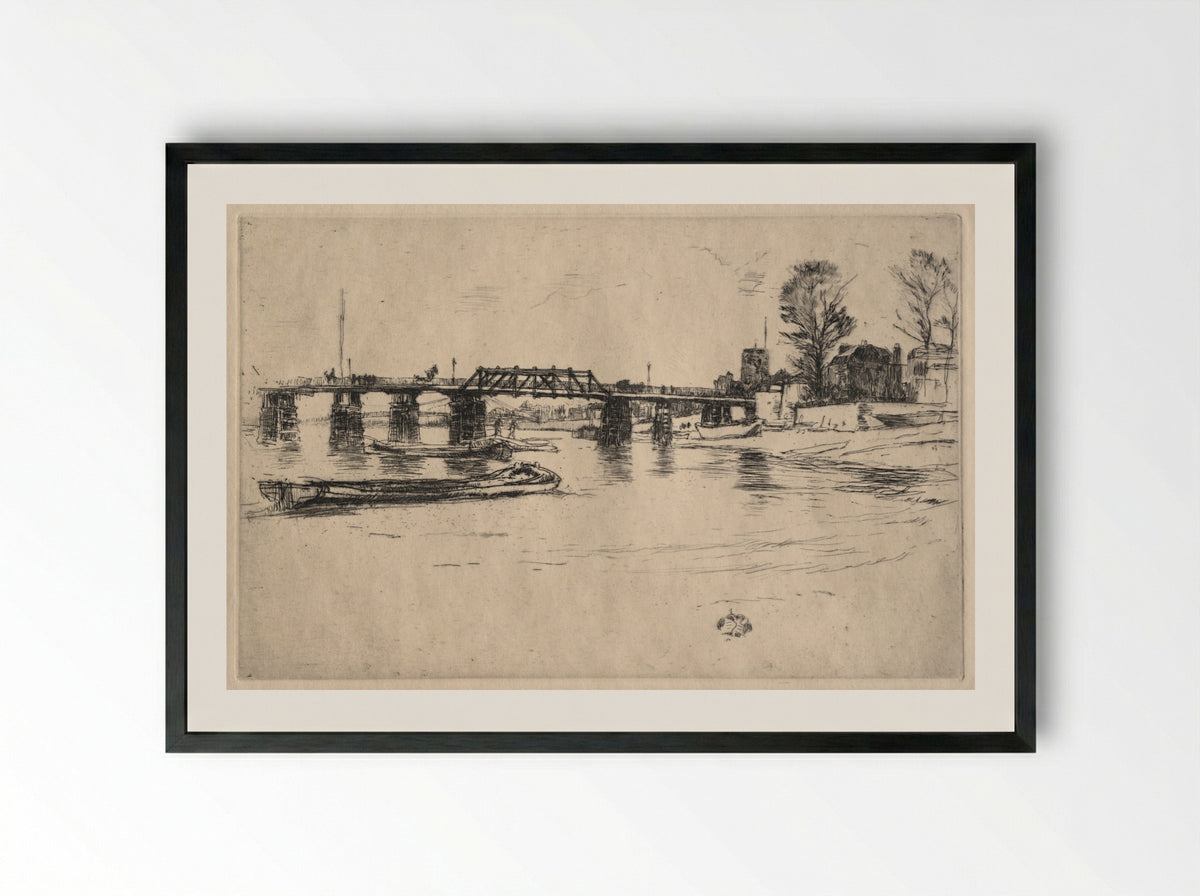 Fulham - James McNeill Whistler - Framed Print Black