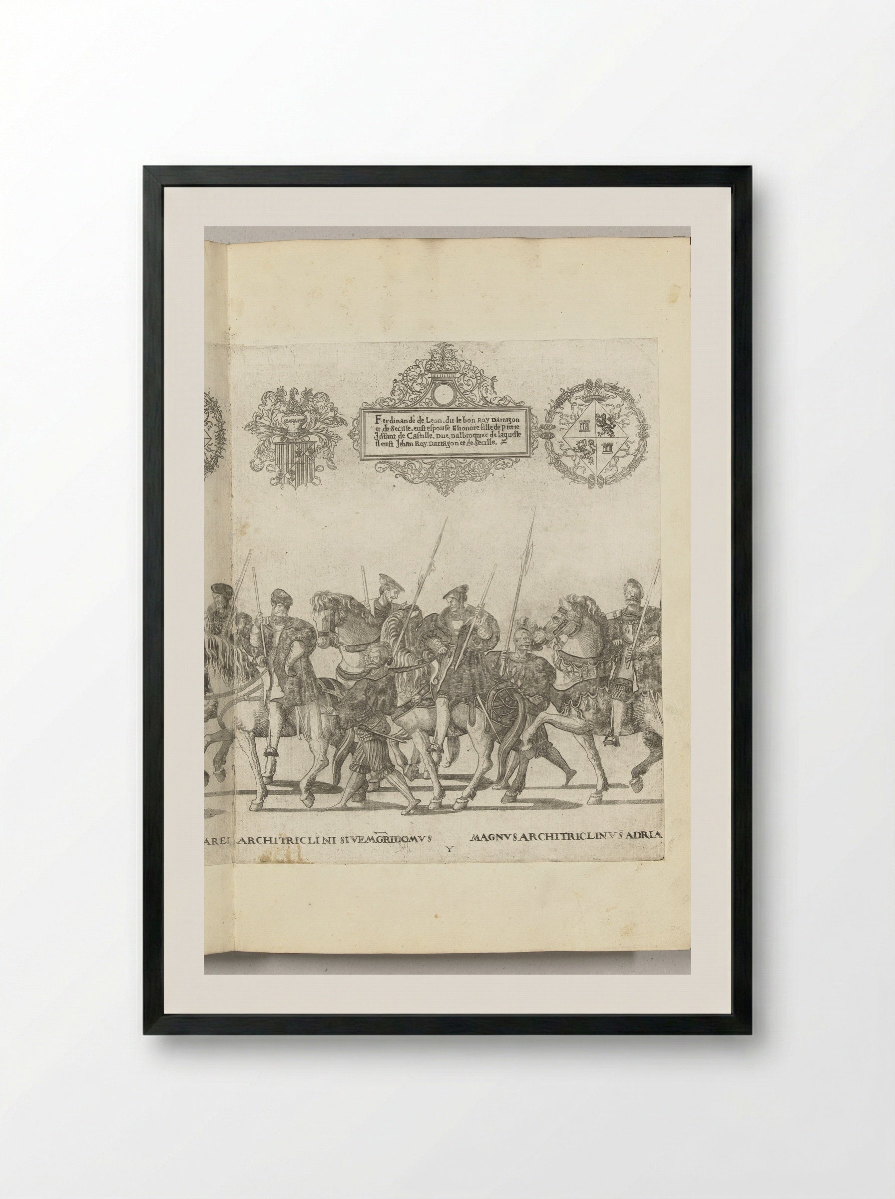 Functionarissen aan het keizerlijk hof, plaat Y - Nicolaas Hogenberg - Framed Print Black