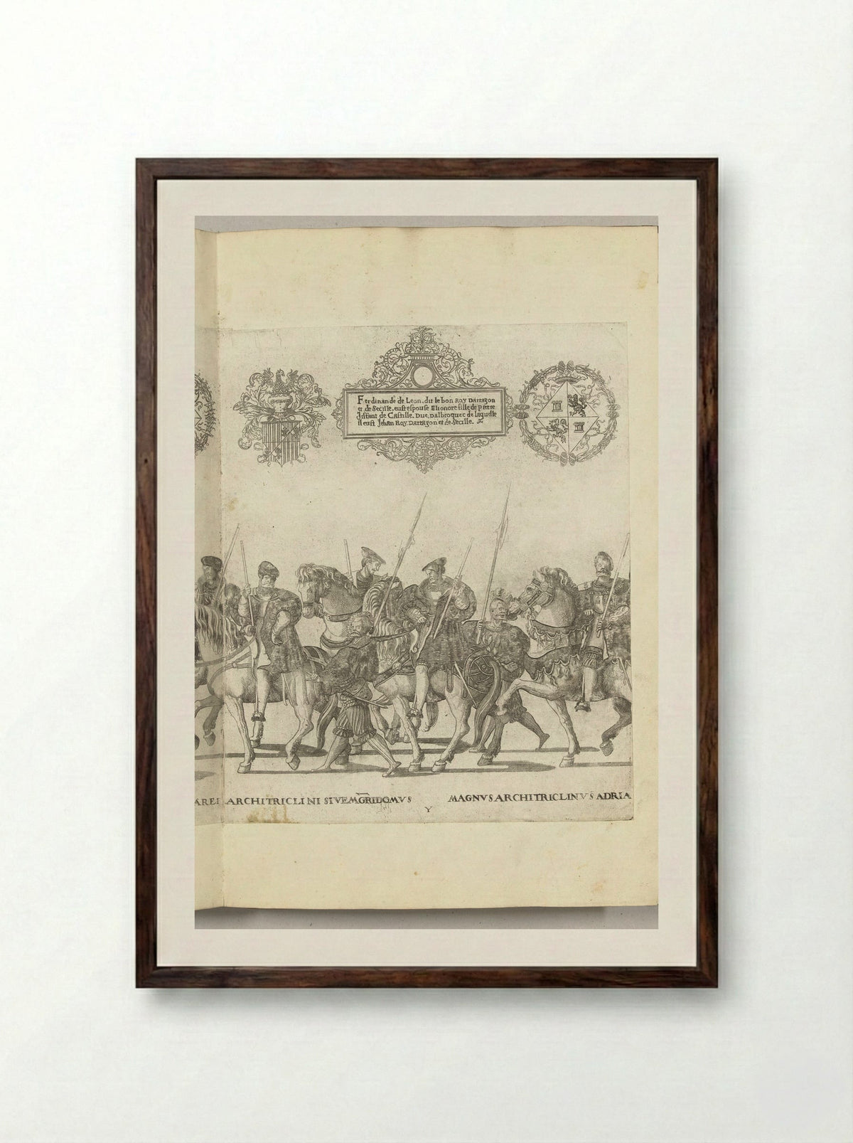 Functionarissen aan het keizerlijk hof, plaat Y - Nicolaas Hogenberg - Framed Print Dark Wood