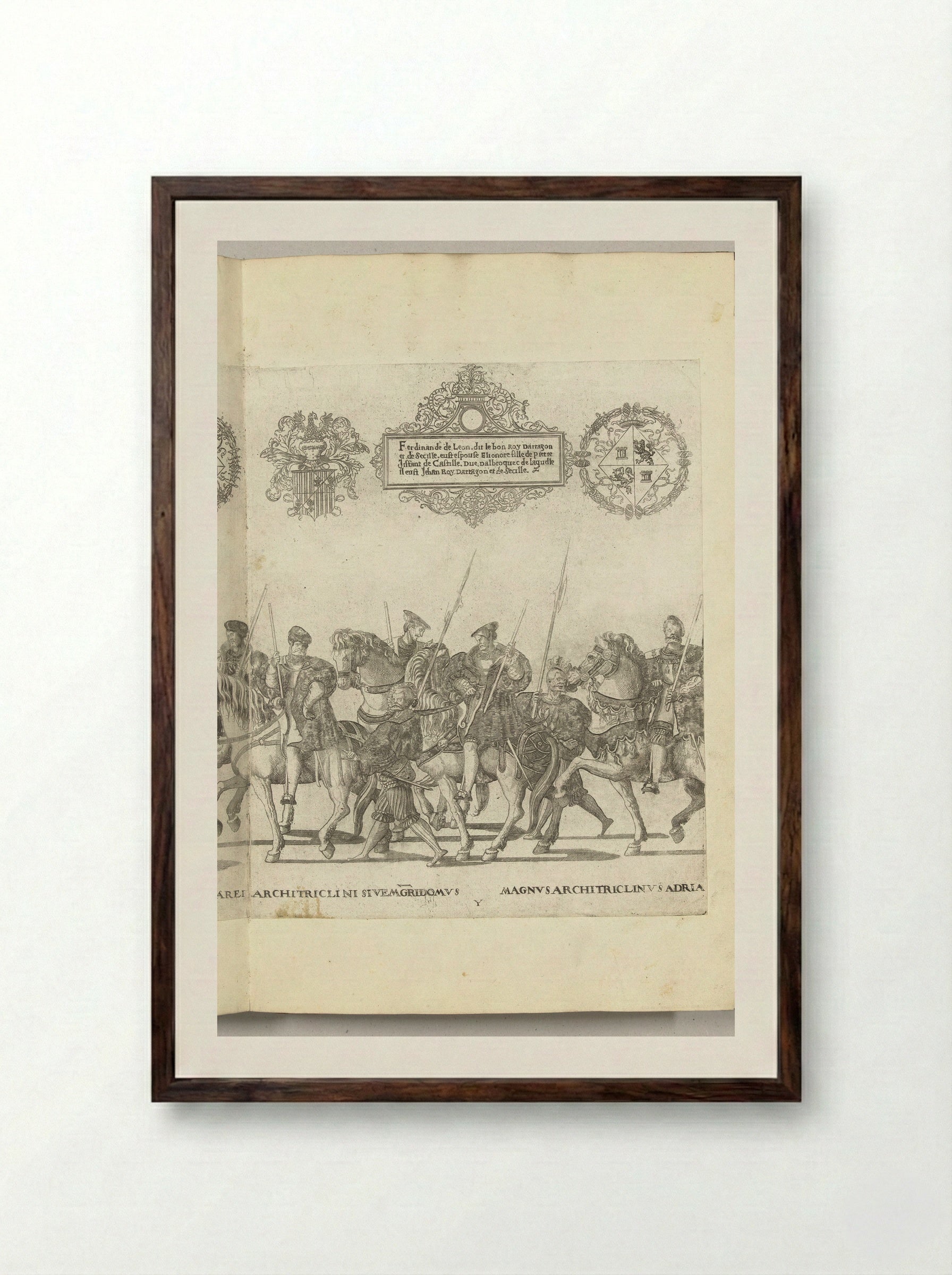 Functionarissen aan het keizerlijk hof, plaat Y - Nicolaas Hogenberg - Framed Print Dark Wood