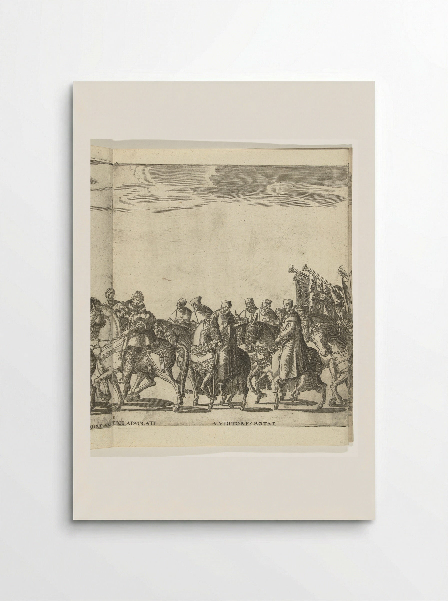 Functionarissen van het pauselijk hof te paard, plaat 11 - Nicolaas Hogenberg - Poster