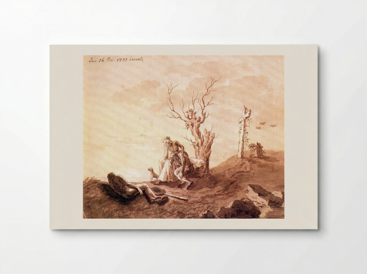 Funeral scene at the beach - Caspar David Friedrich - Poster