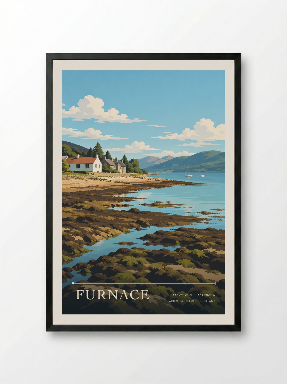 Furnace, Argyll and Bute | Travel Poster - Framed Print Black