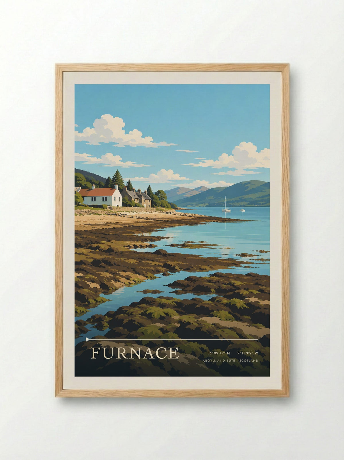 Furnace, Argyll and Bute | Travel Poster - Framed Print Wood