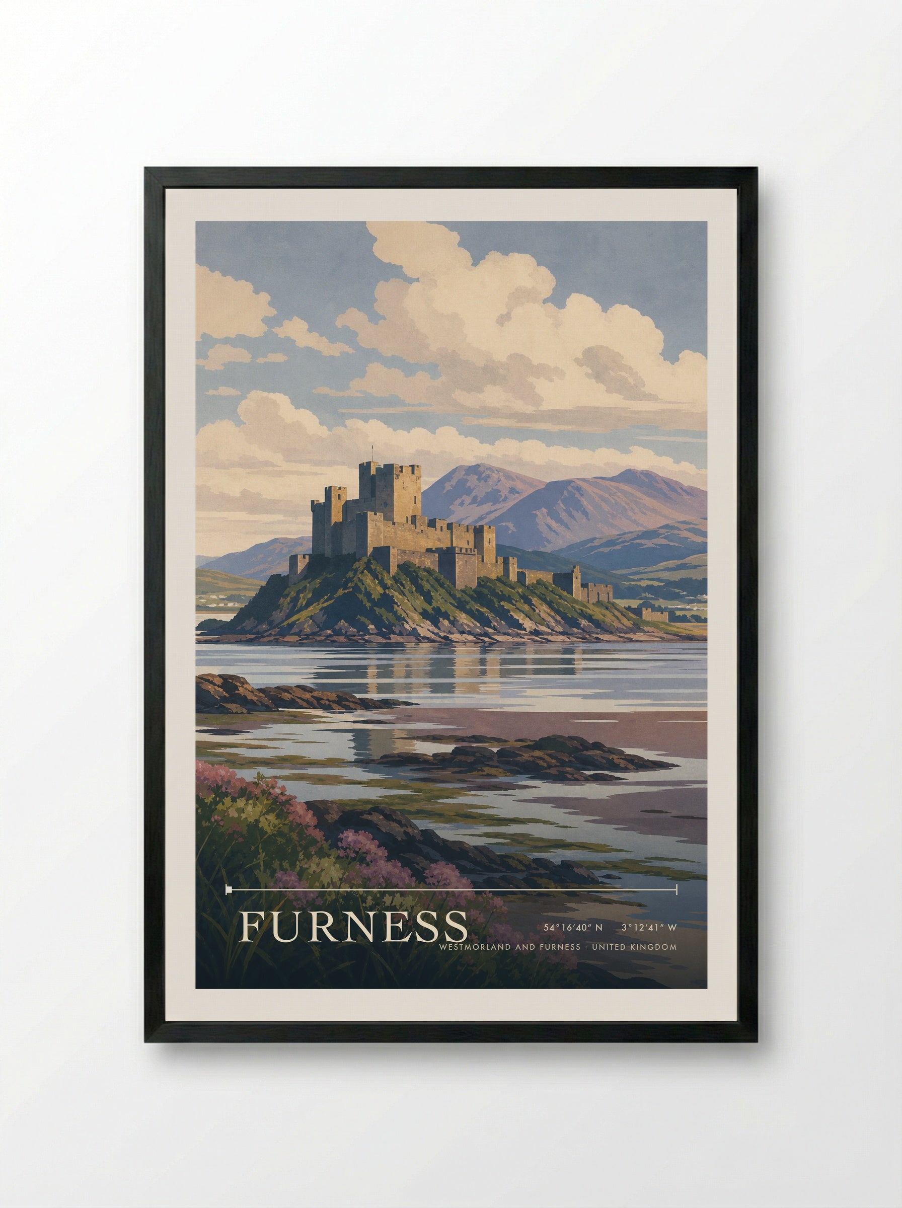 Furness Westmorland and Furness United Kingdom Travel Poster - Framed Print Black