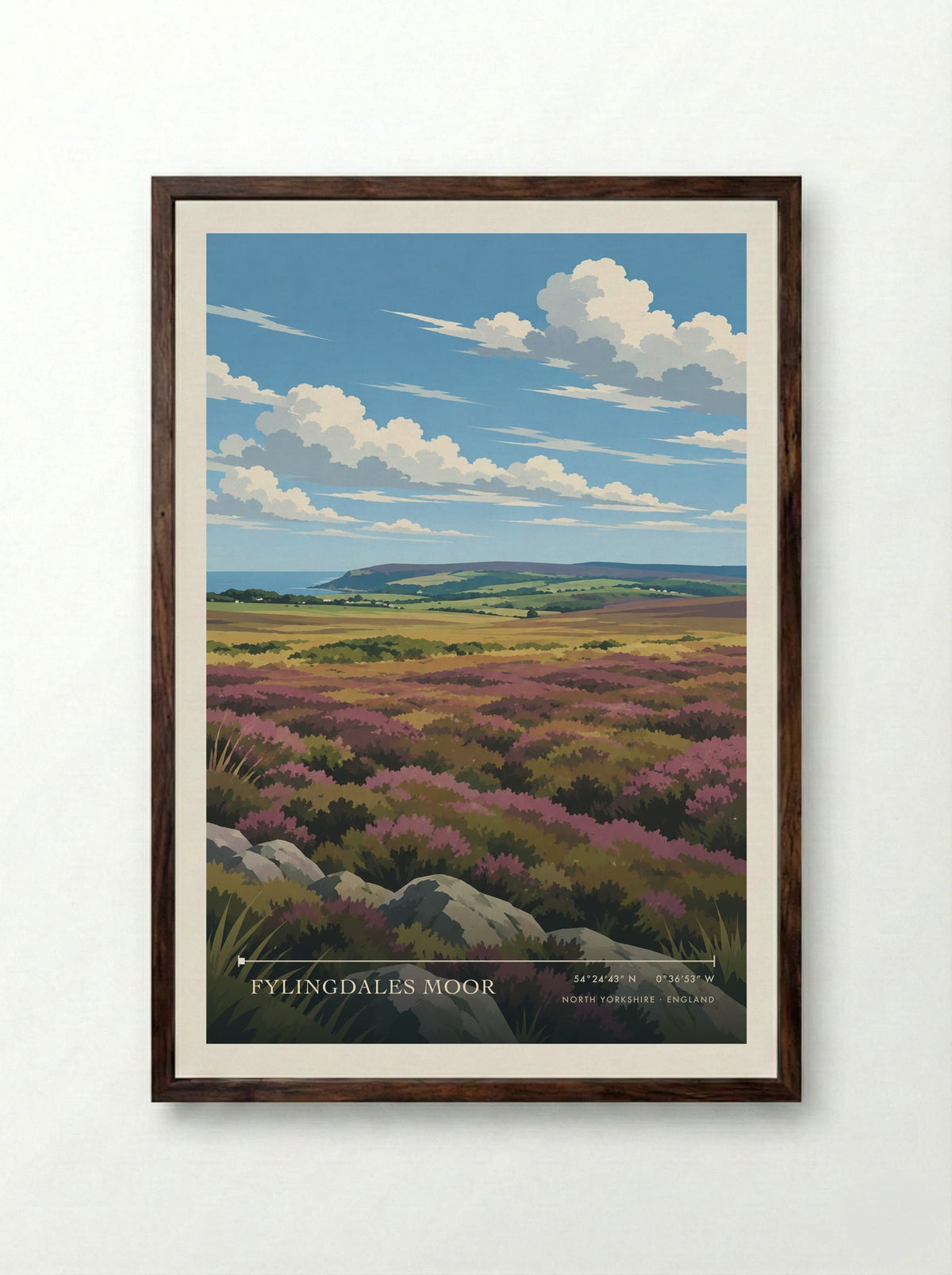 Fylingdales Moor, North Yorkshire | Travel Poster - Framed Print Dark Wood