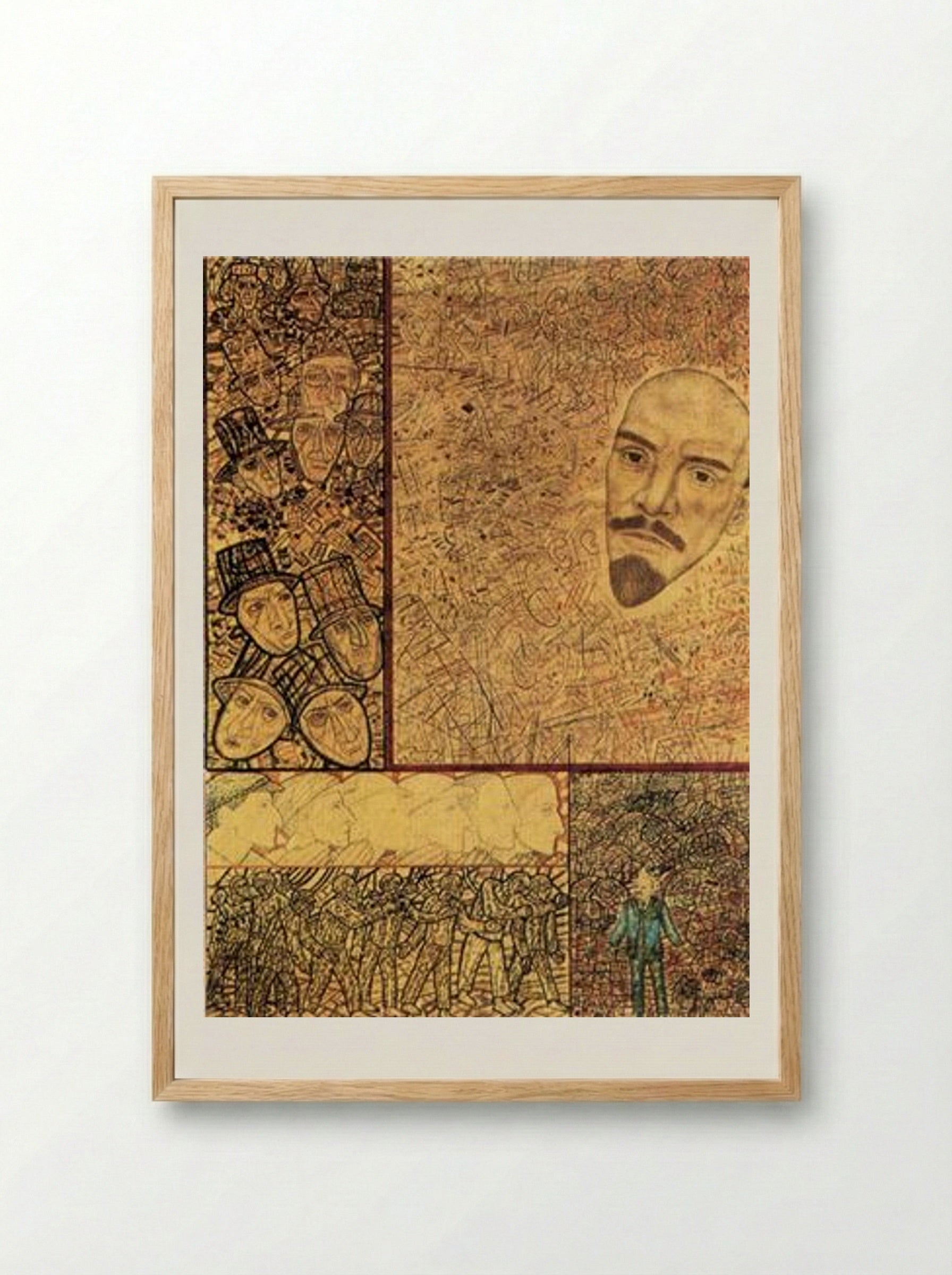 GOELRO (Lenin's Plan for the Electrification of Russia) - Pavel Filonov - Framed Print Wood