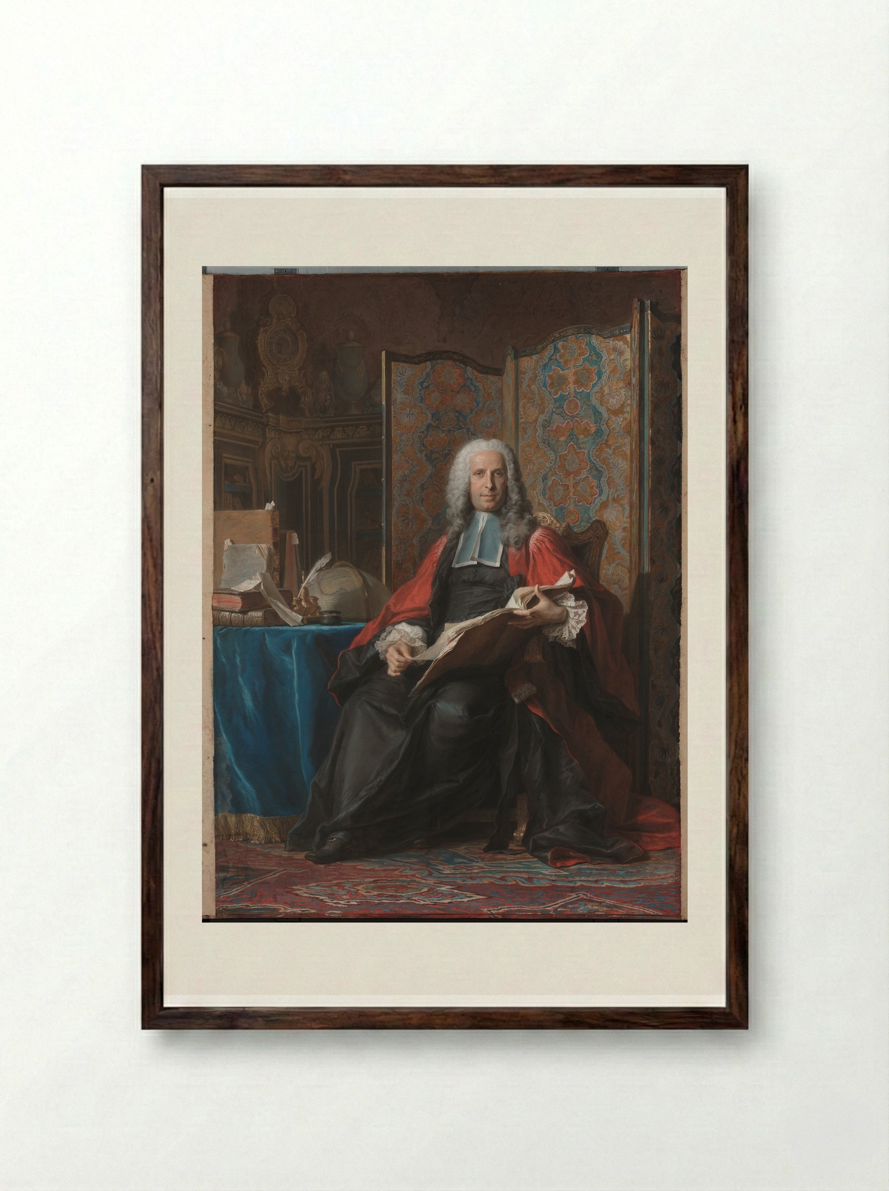 Gabriel Bernard de Rieux - Maurice Quentin de La Tour - Framed Print Dark Wood
