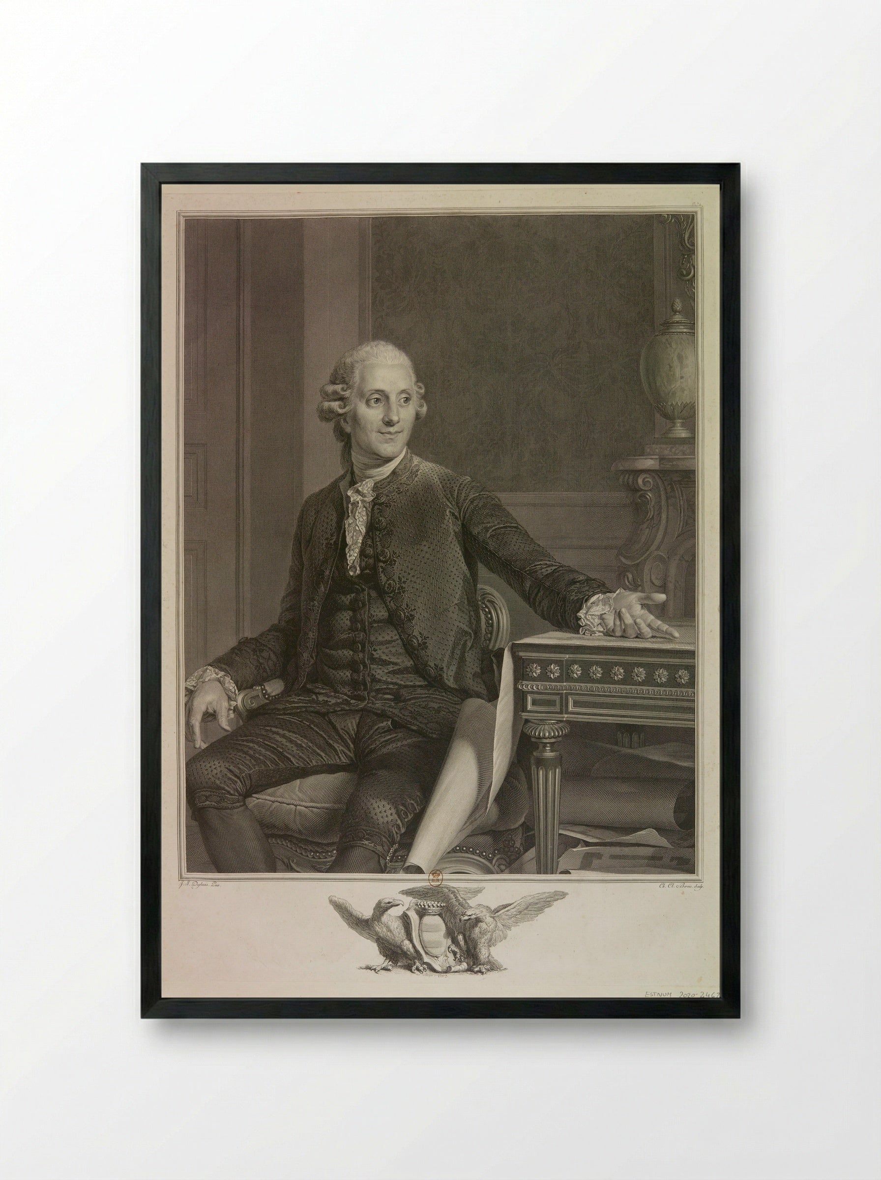 Gabriel Senac de Meilhan - Charles Clément Bervic - Framed Print Black