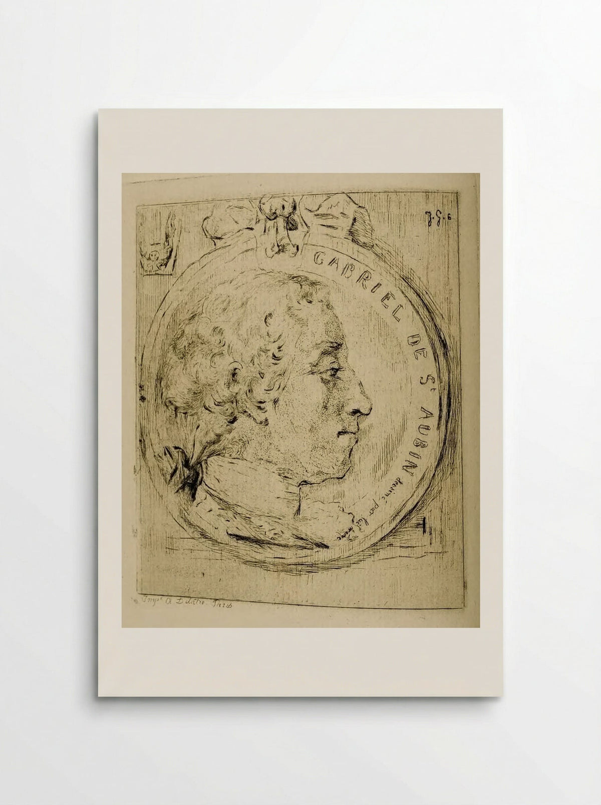 Gabriel de Saint-Aubin, in a Medallion - Jules de Goncourt - Poster