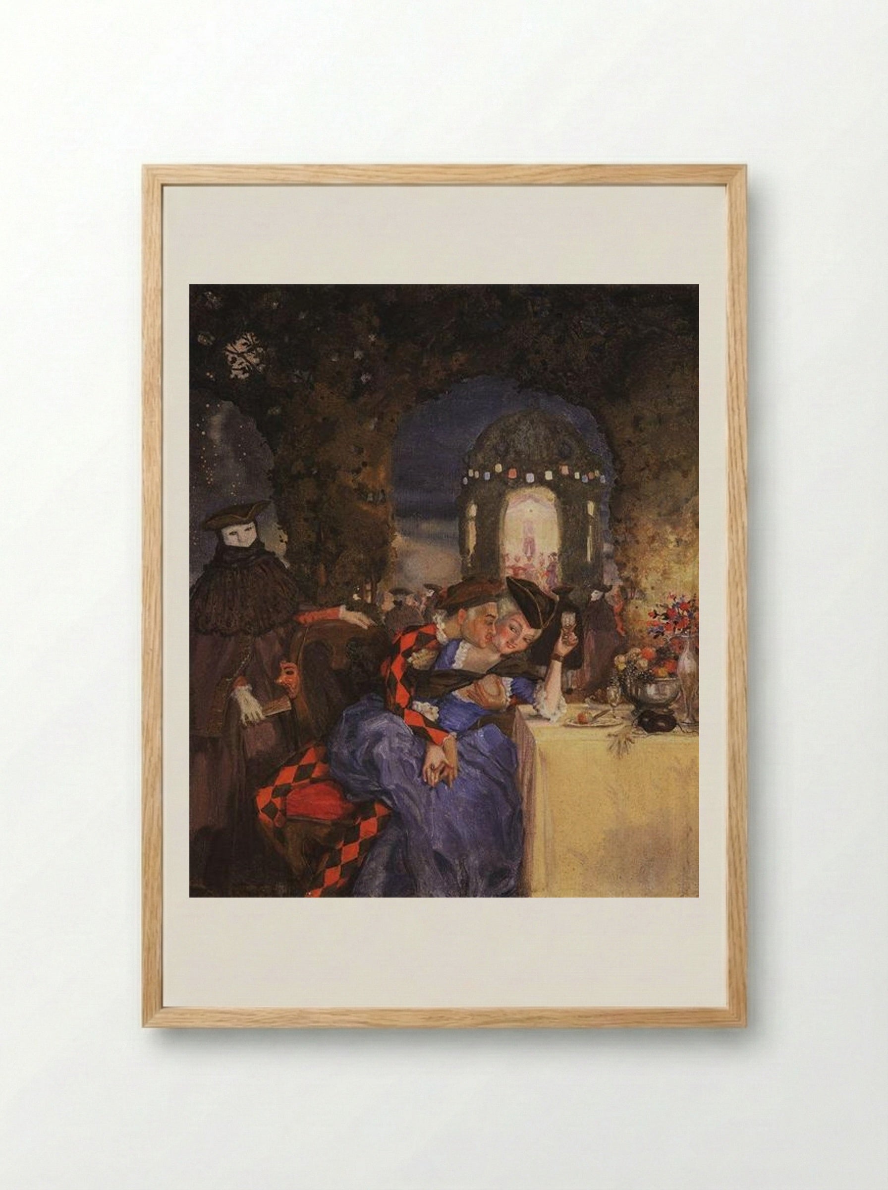 Gallant Scene (In the garden) - Konstantin Somov - Framed Print Wood