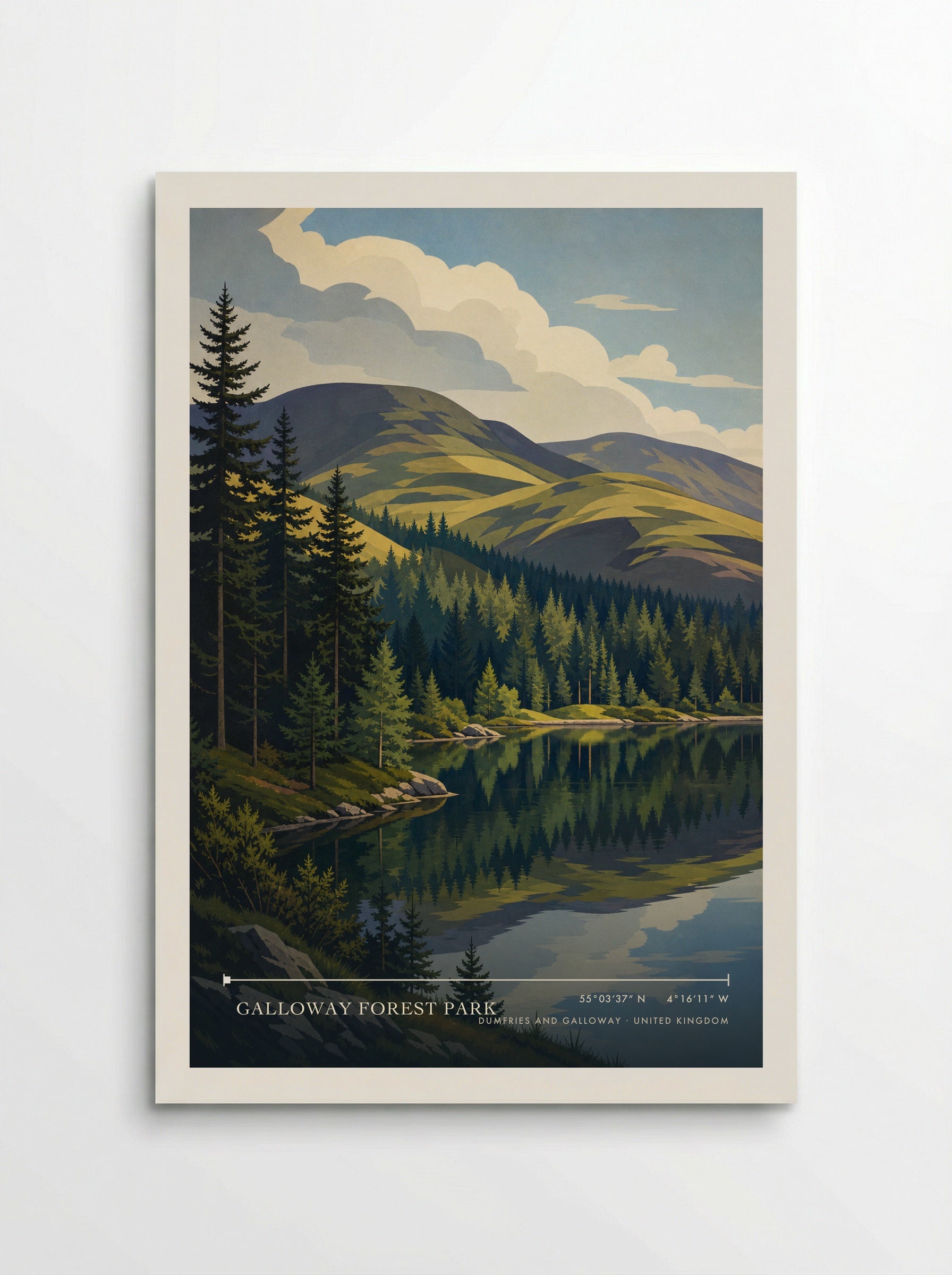 Galloway Forest Park Dumfries and Galloway United Kingdom Travel Poster - Poster