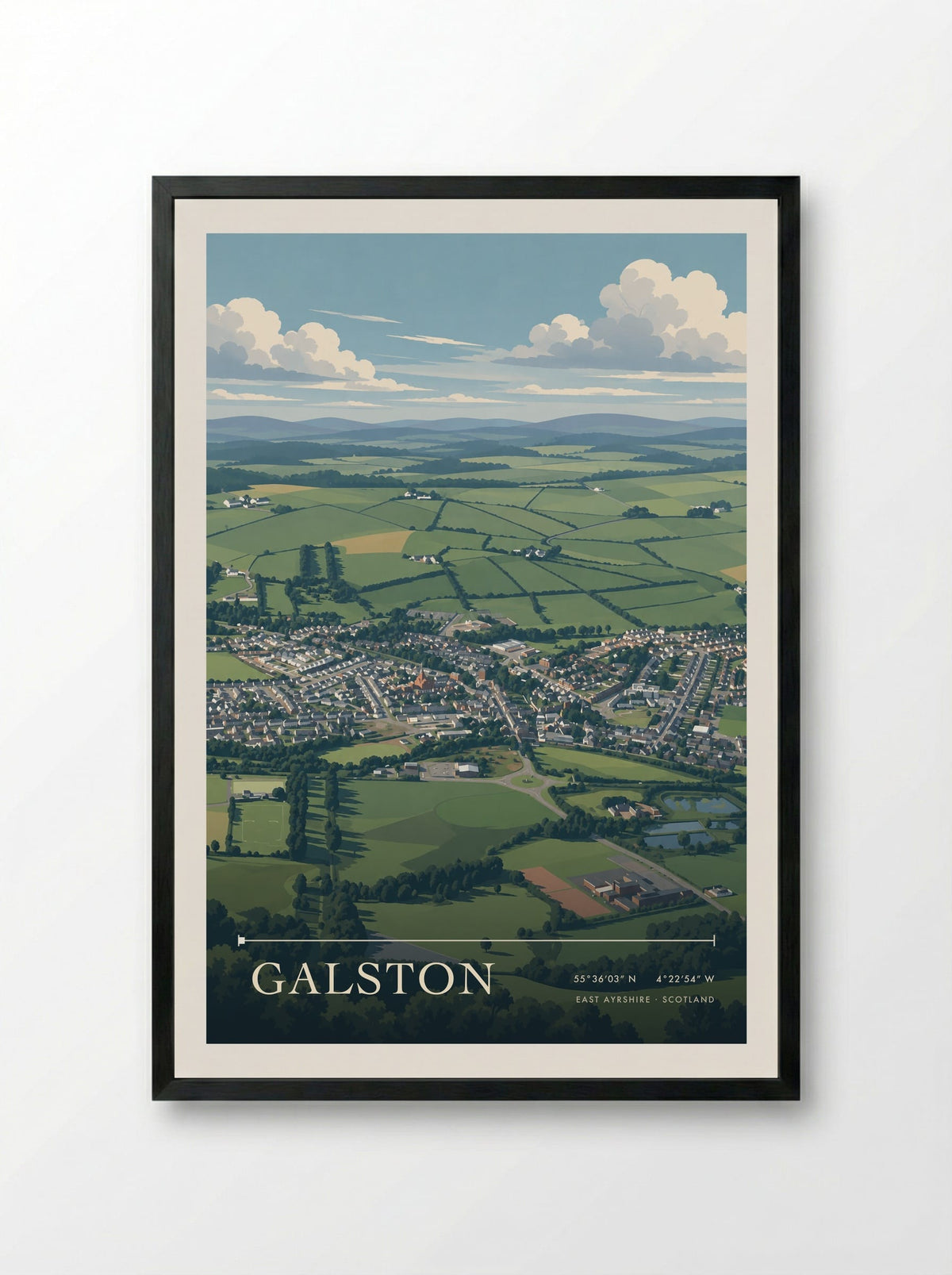 Galston, East Ayrshire | Travel Poster - Framed Print Black
