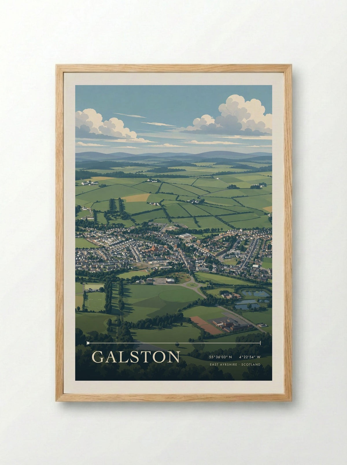 Galston, East Ayrshire | Travel Poster - Framed Print Wood