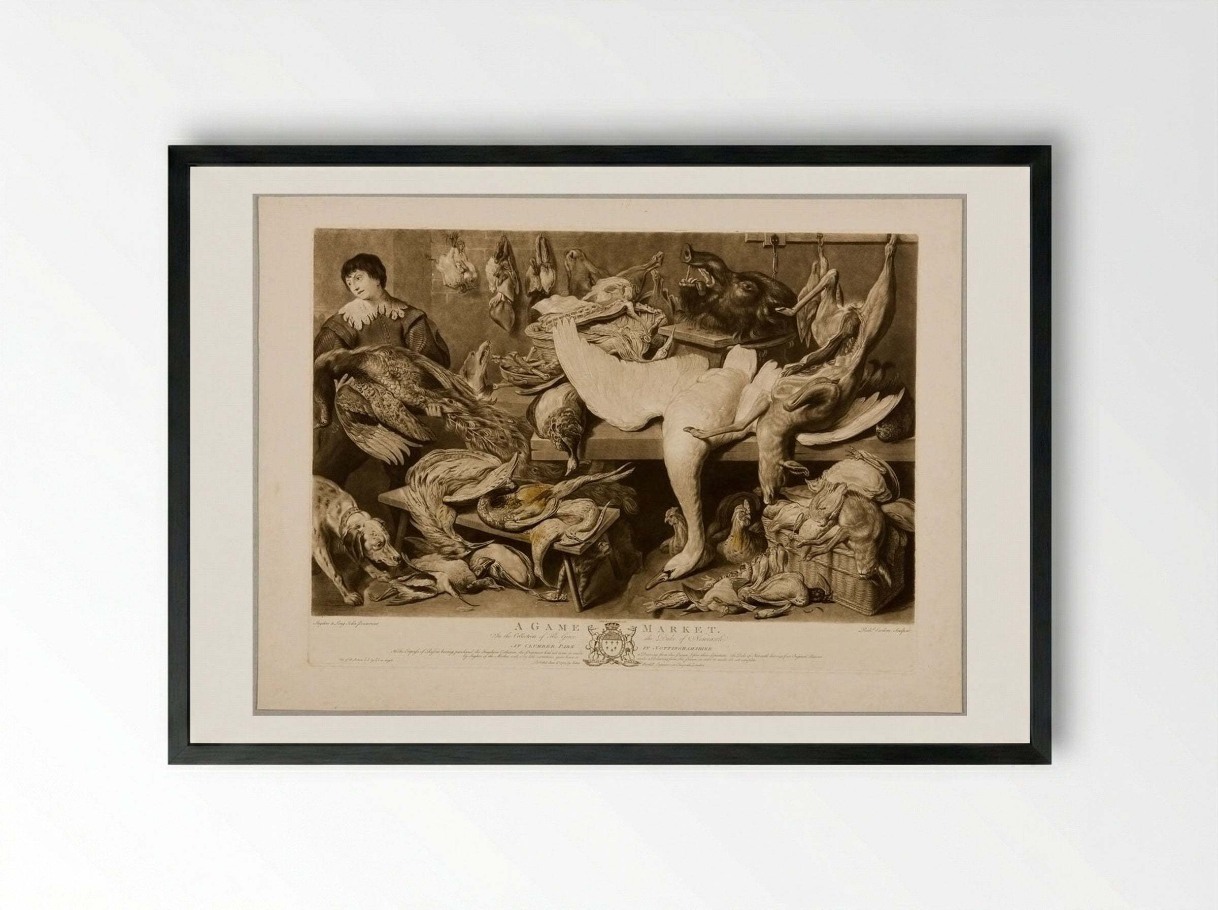 Game Market - Richard Earlom - Framed Print Black