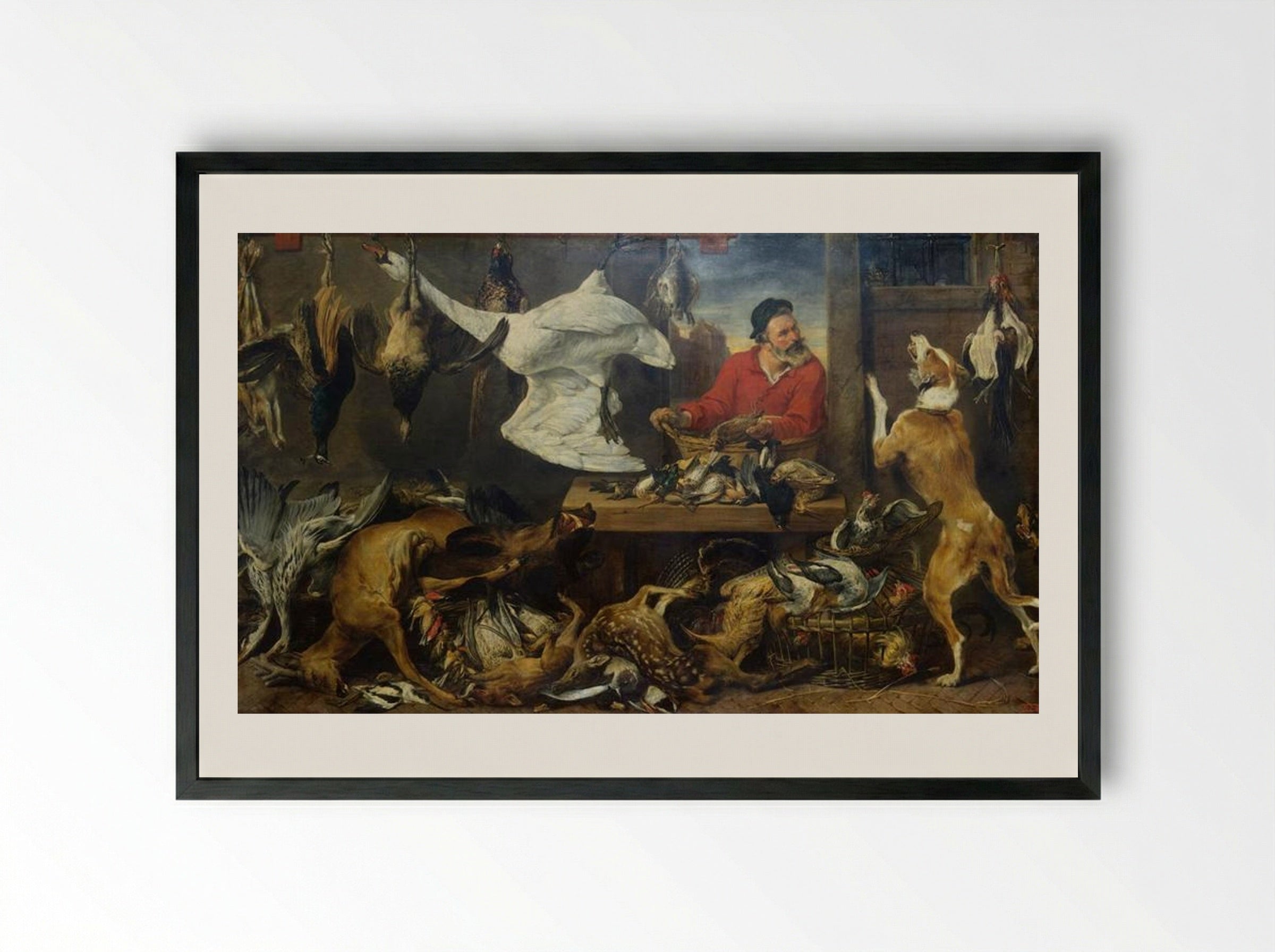 Game Stall - Frans Snyders - Framed Print Black