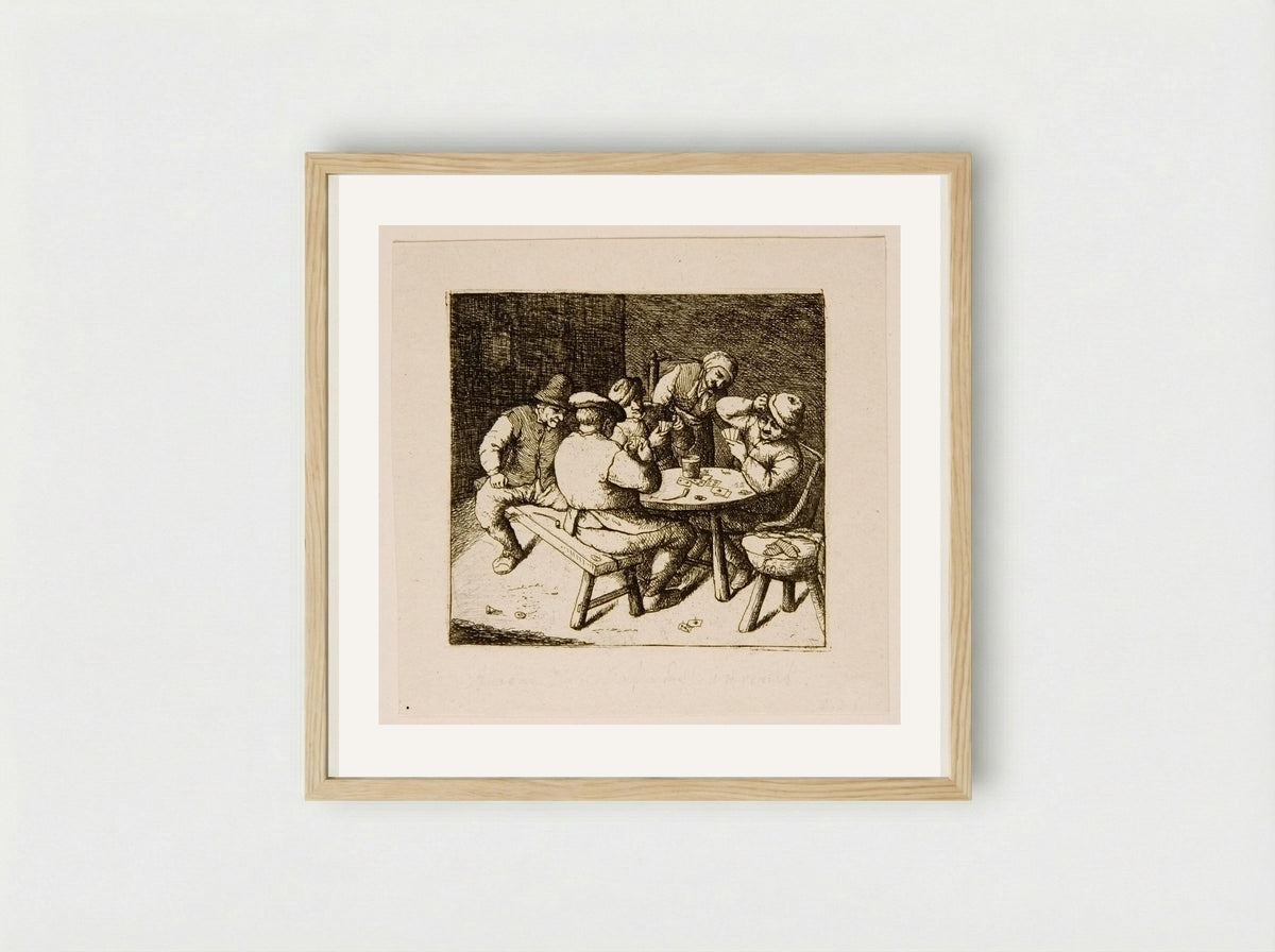 Game of Cards (second plate) - David Deuchar - Framed Print Wood