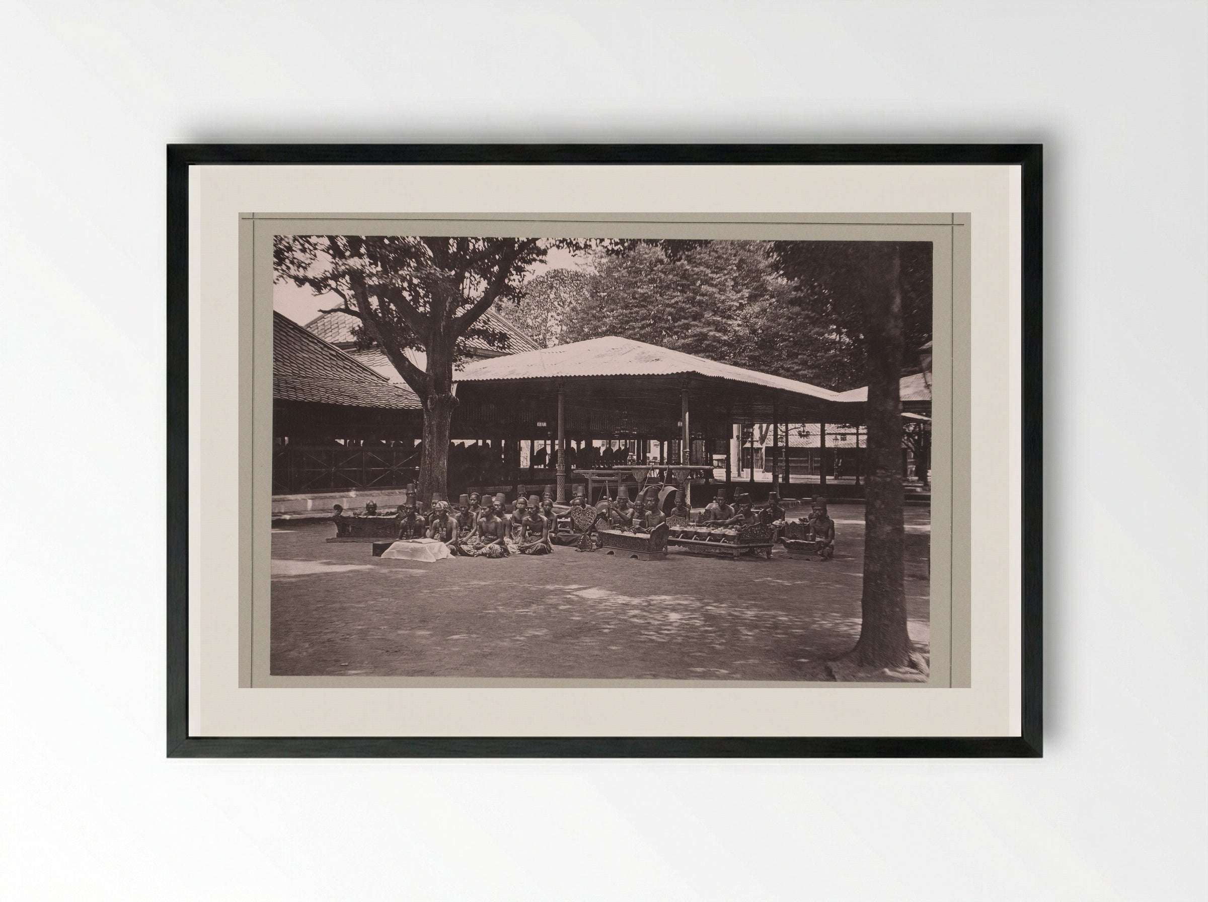 Gamelan Orchestra in the Kraton Ngayogyakarta Hadiningrat - Kassian Céphas - Framed Print Black