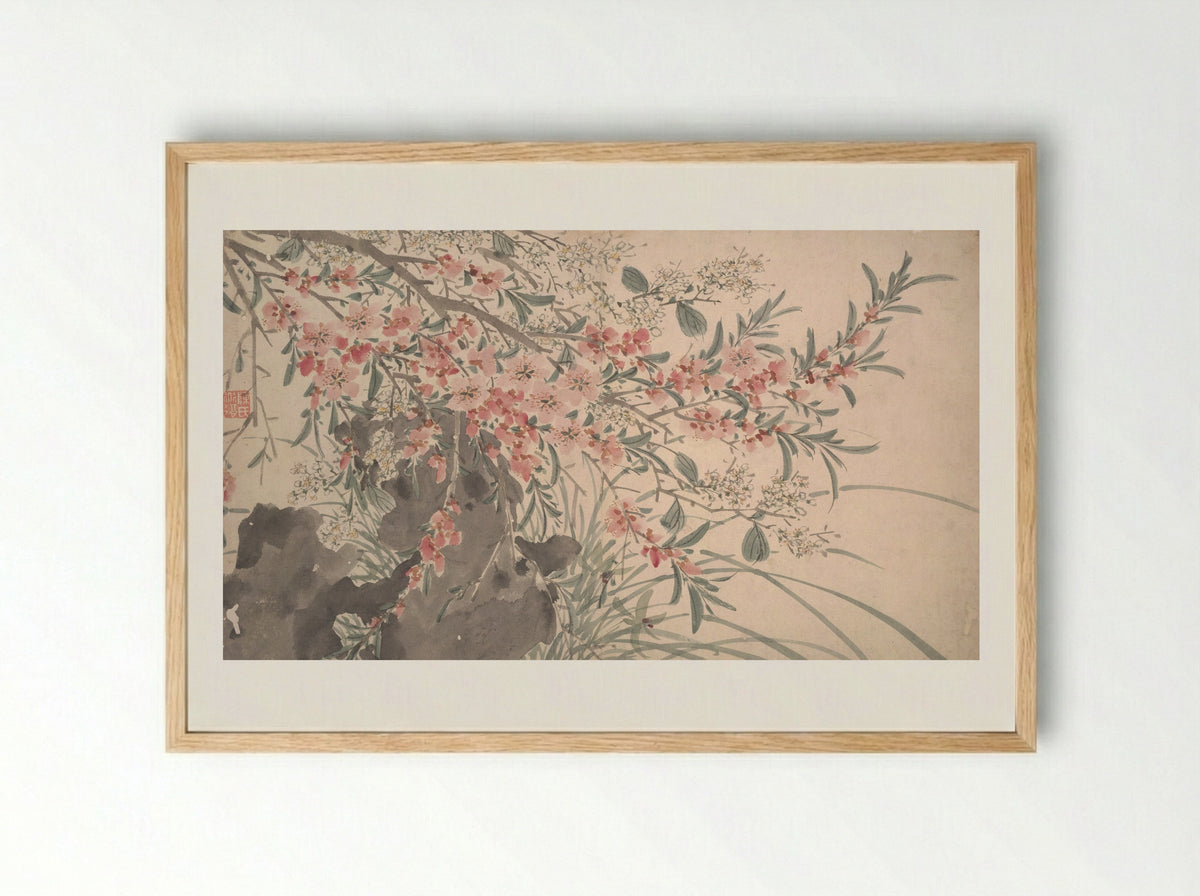 Garden Flowers - Chen Chun - Framed Print Wood