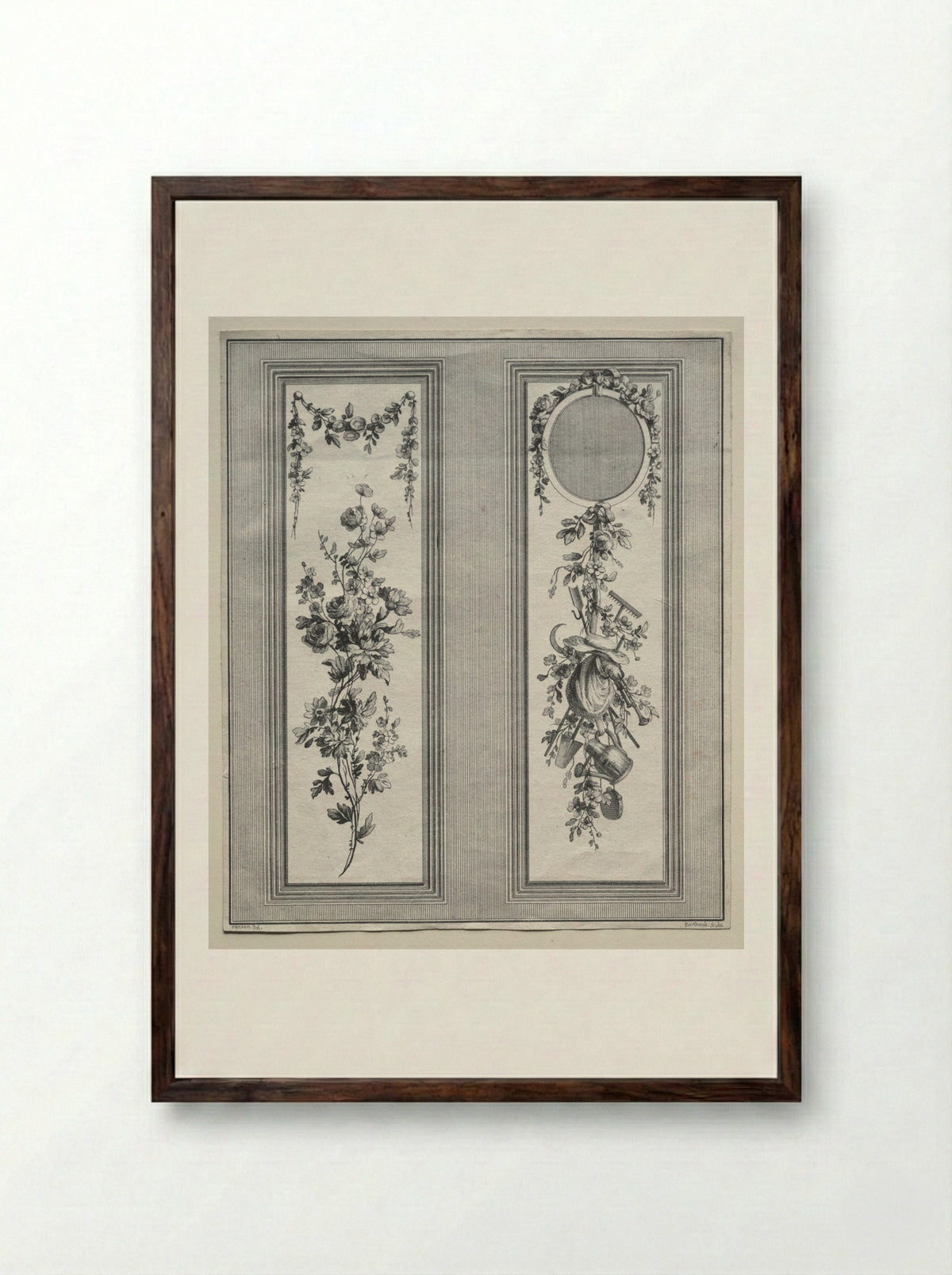 Garden Ornament - Pierre Gabriel Berthault - Framed Print Dark Wood