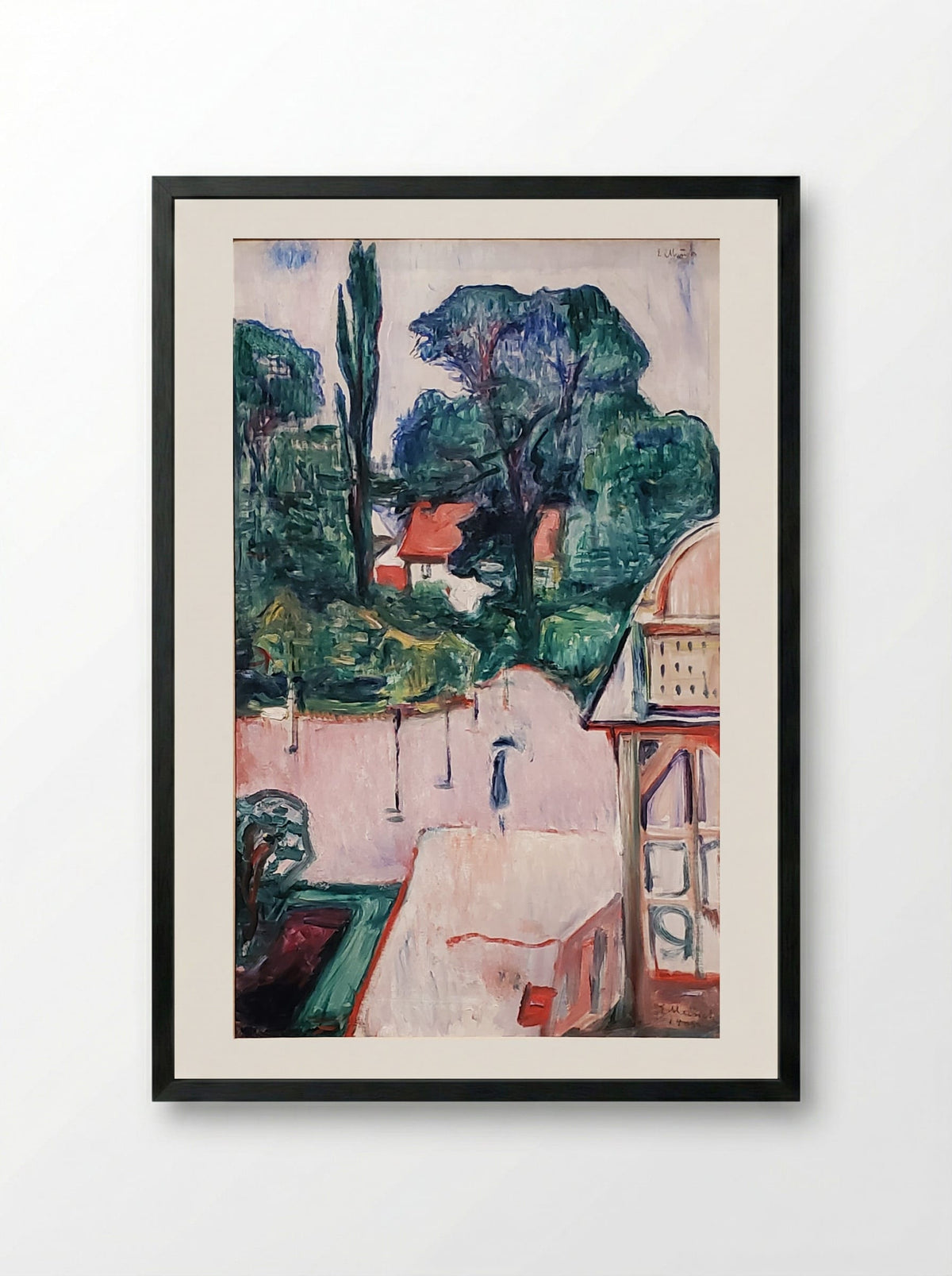 Garden in Taarbaek - Edvard Munch - Framed Print Black