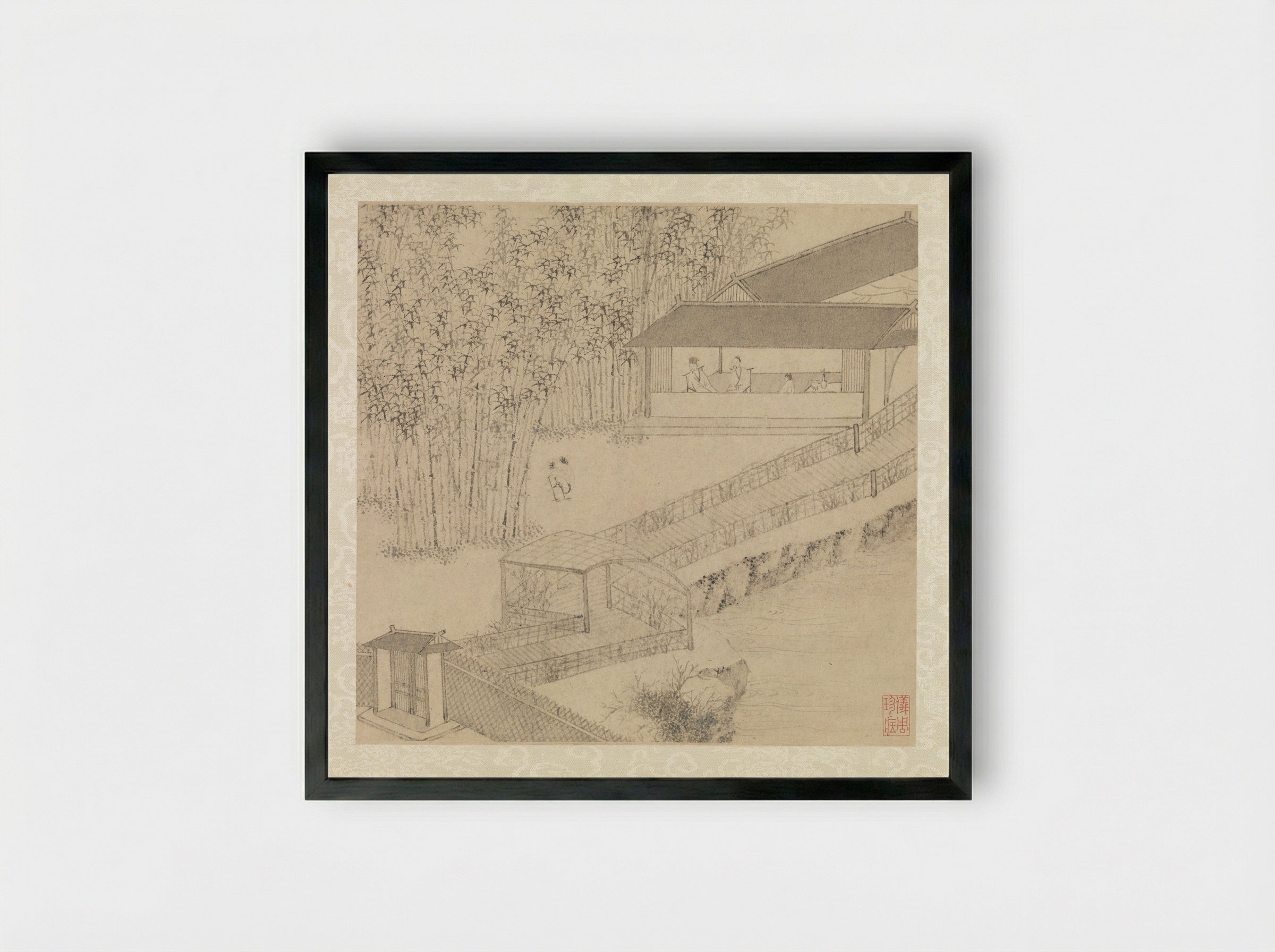 Garden of the Inept Administrator - Wen Zhengming - Framed Print Black