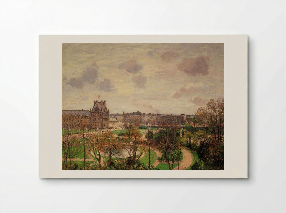Garden of the Louvre, Morning, Grey Weather - Camille Pissarro - Poster