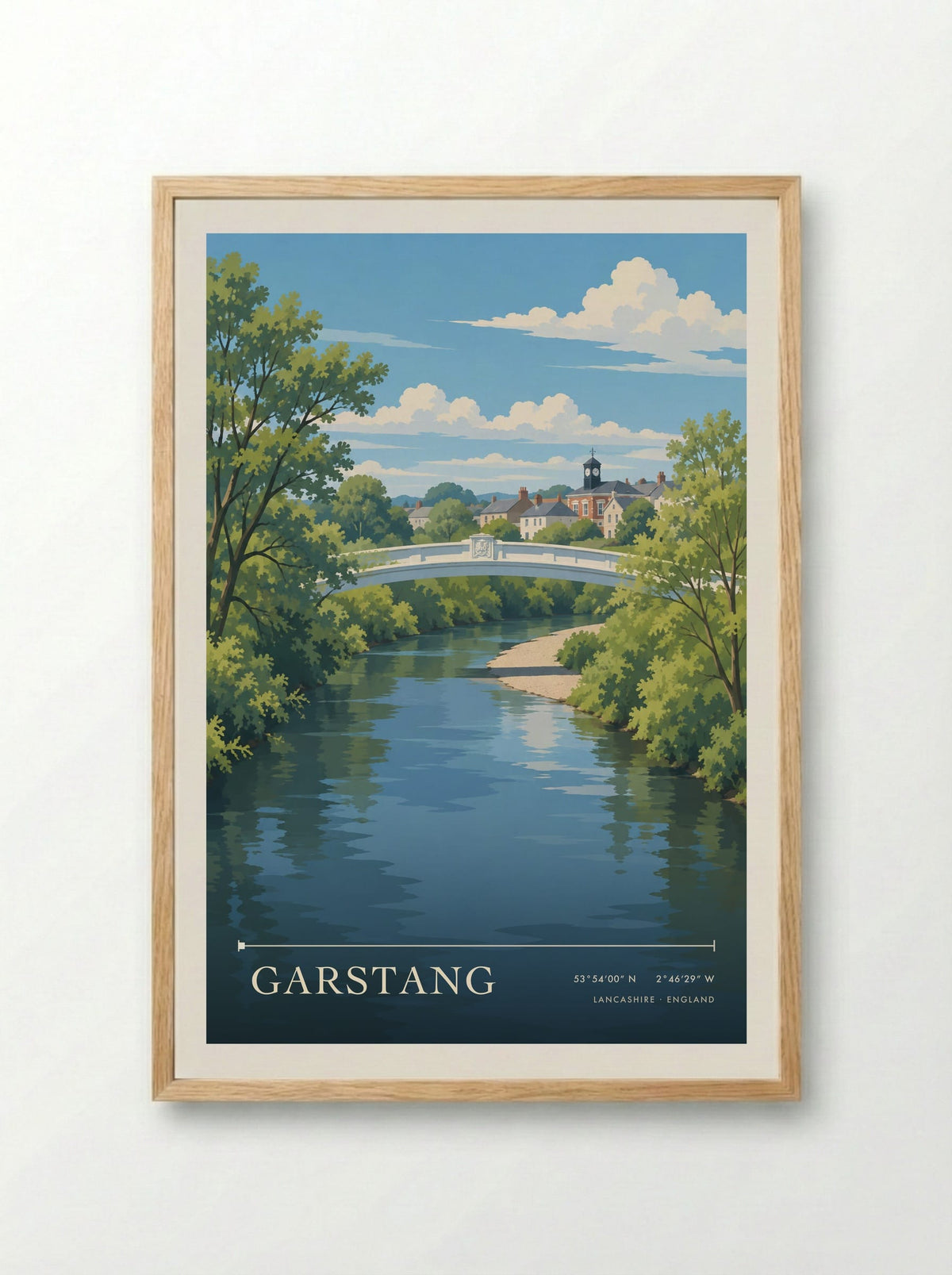 Garstang, Lancashire | Travel Poster - Framed Print Wood