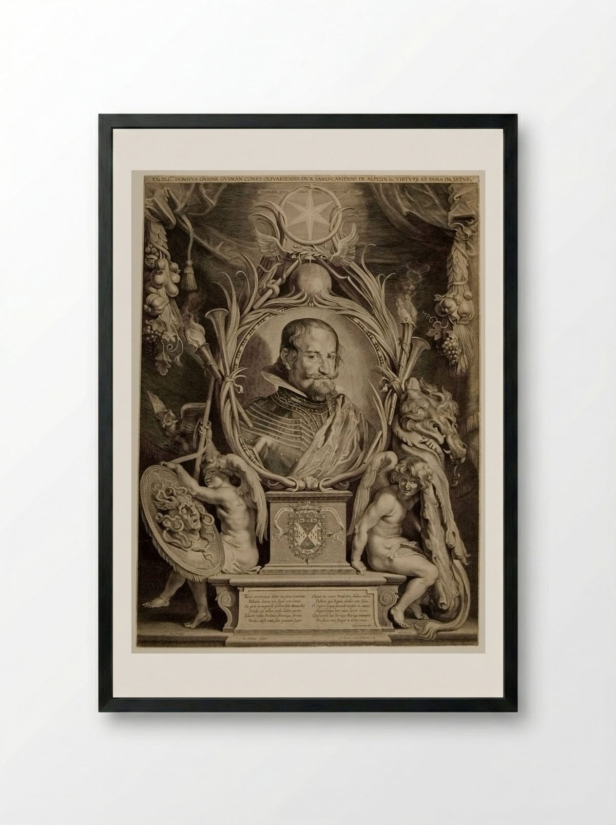 Gaspar de Guzmán, Count of Olivarez - Paulus Pontius - Framed Print Black
