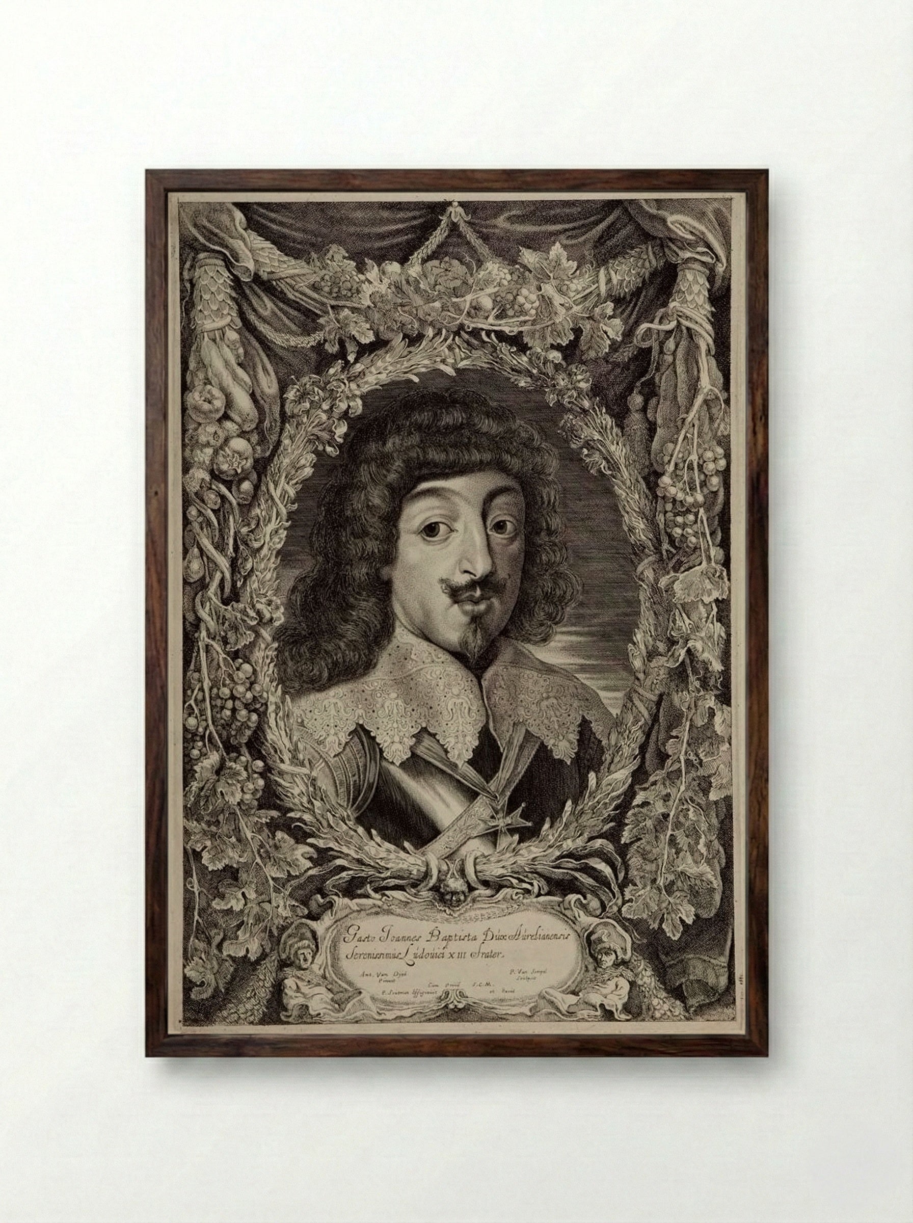 Gaston d'Orléans - Pieter van Sompel - Framed Print Dark Wood