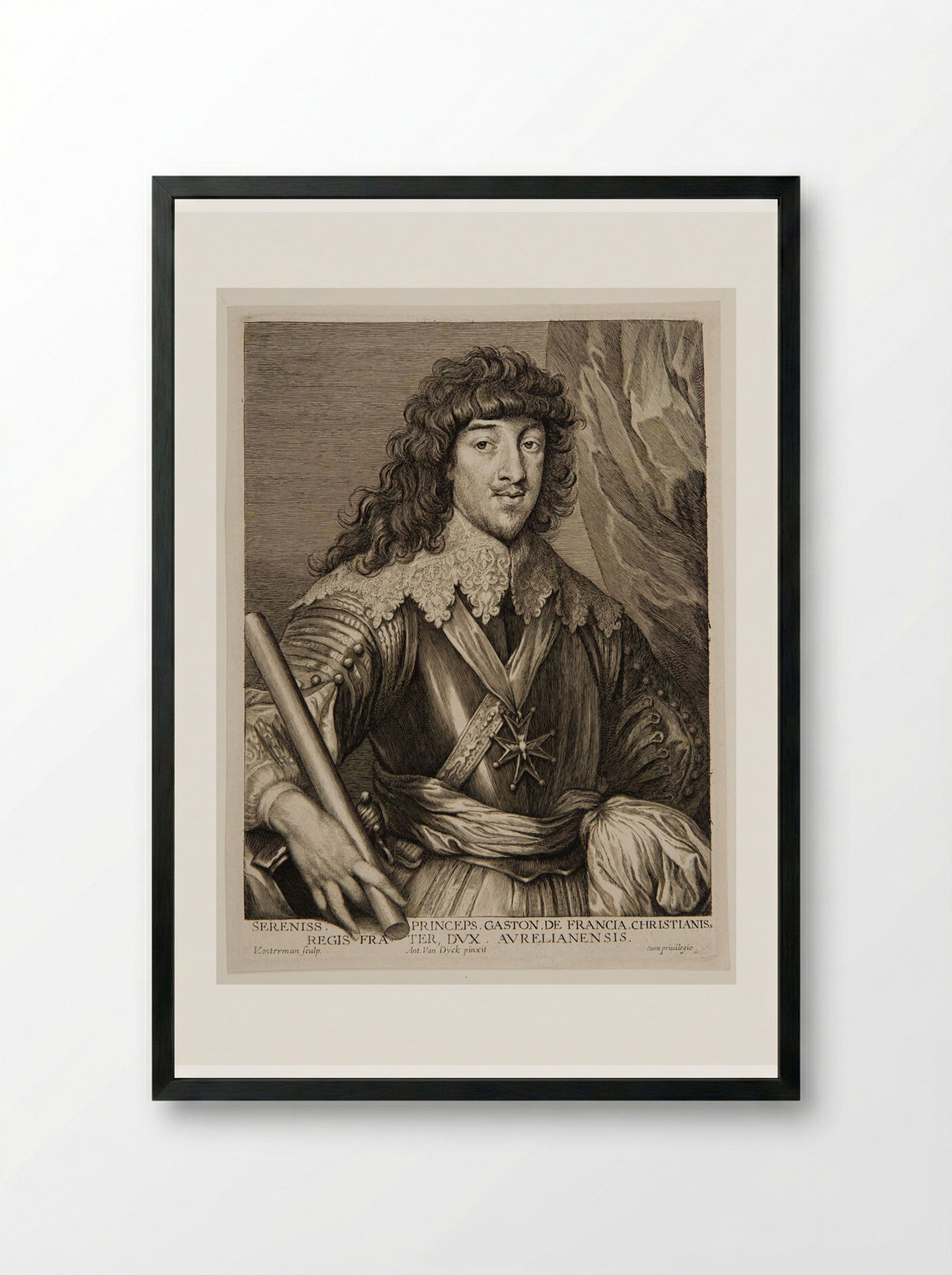 Gaston de France, duc d'Orléans - Lucas Vorsterman I - Framed Print Black