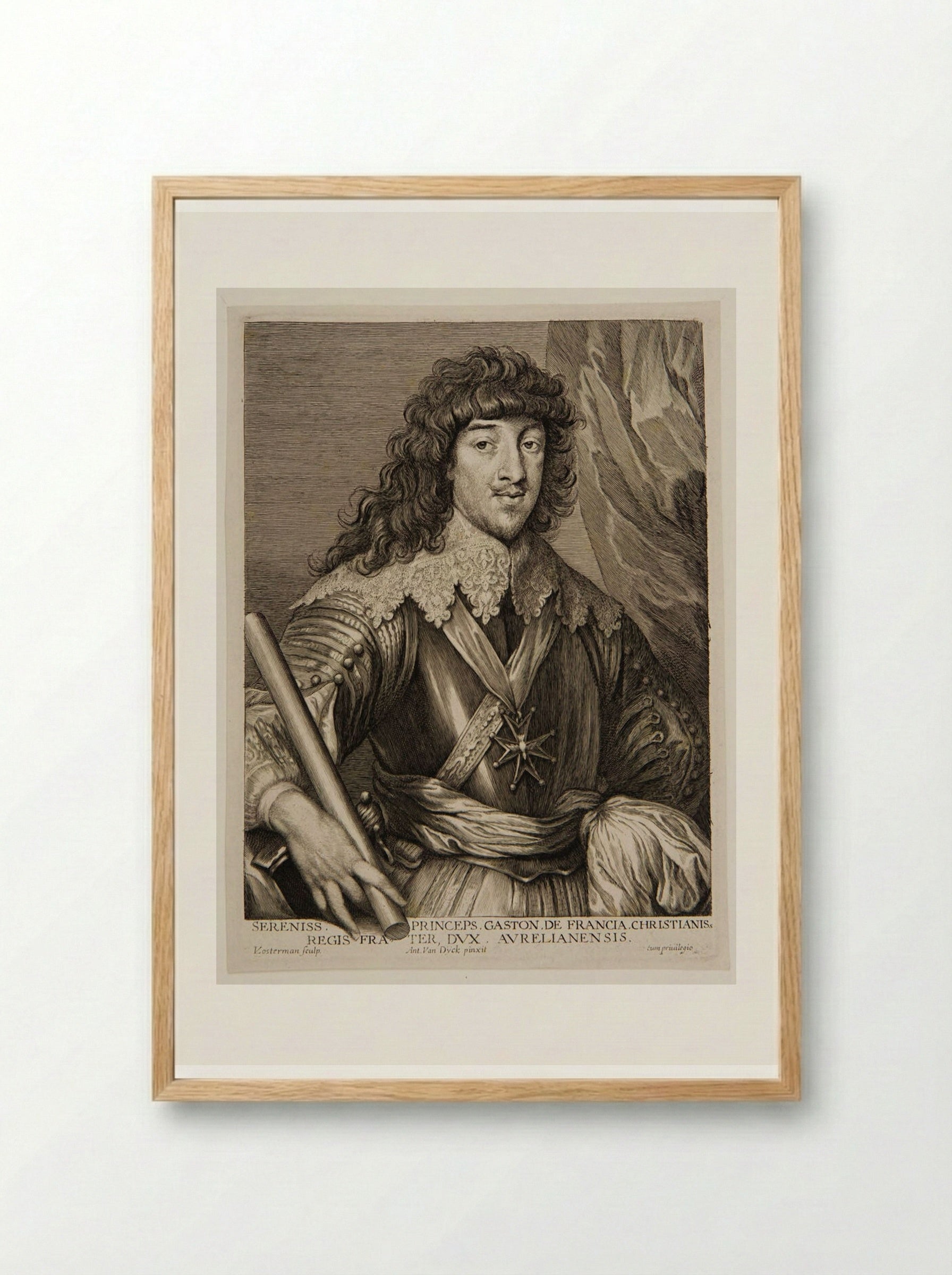 Gaston de France, duc d'Orléans - Lucas Vorsterman I - Framed Print Wood