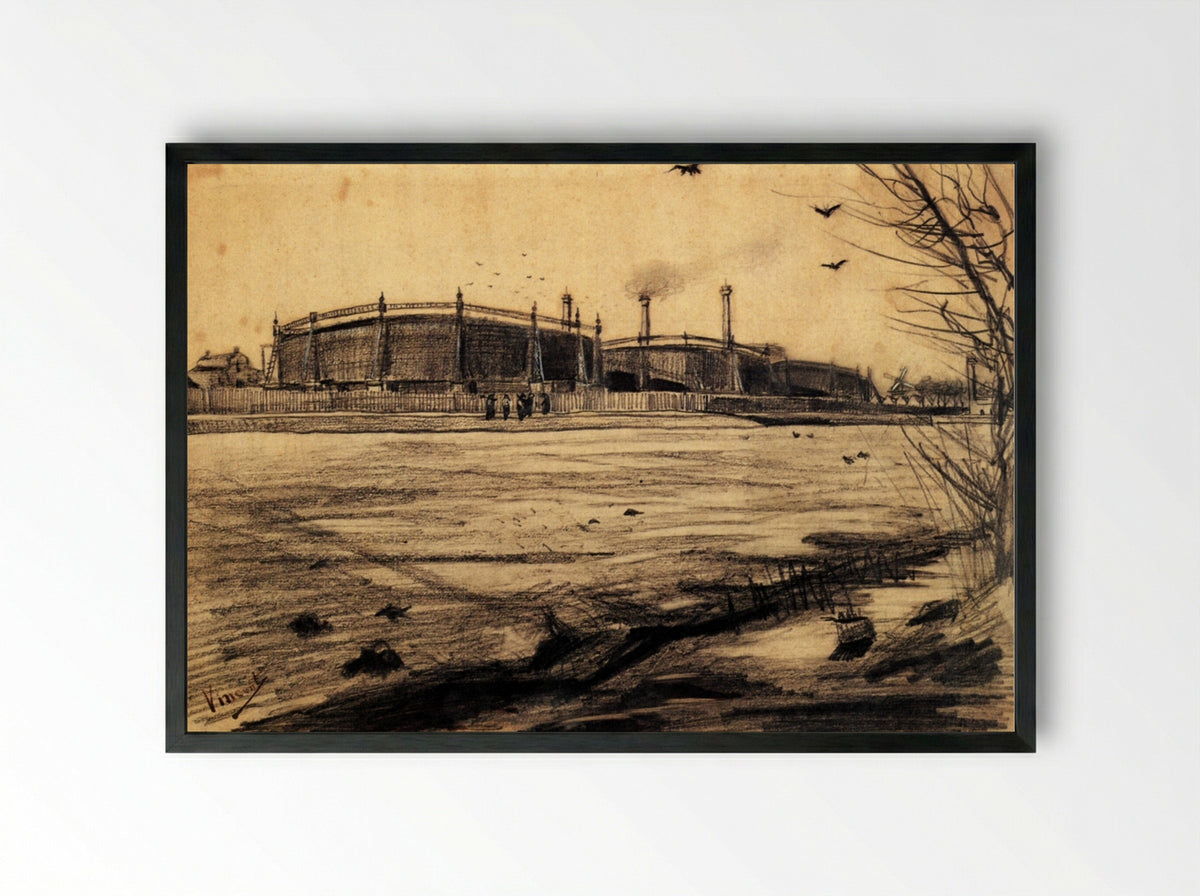 Gasworks - Vincent van Gogh - Framed Print Black
