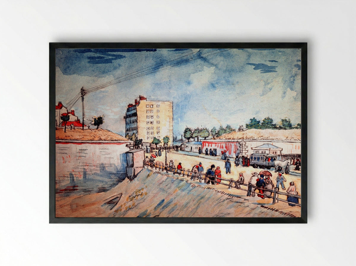 Gate in the Paris Ramparts - Vincent van Gogh - Framed Print Black