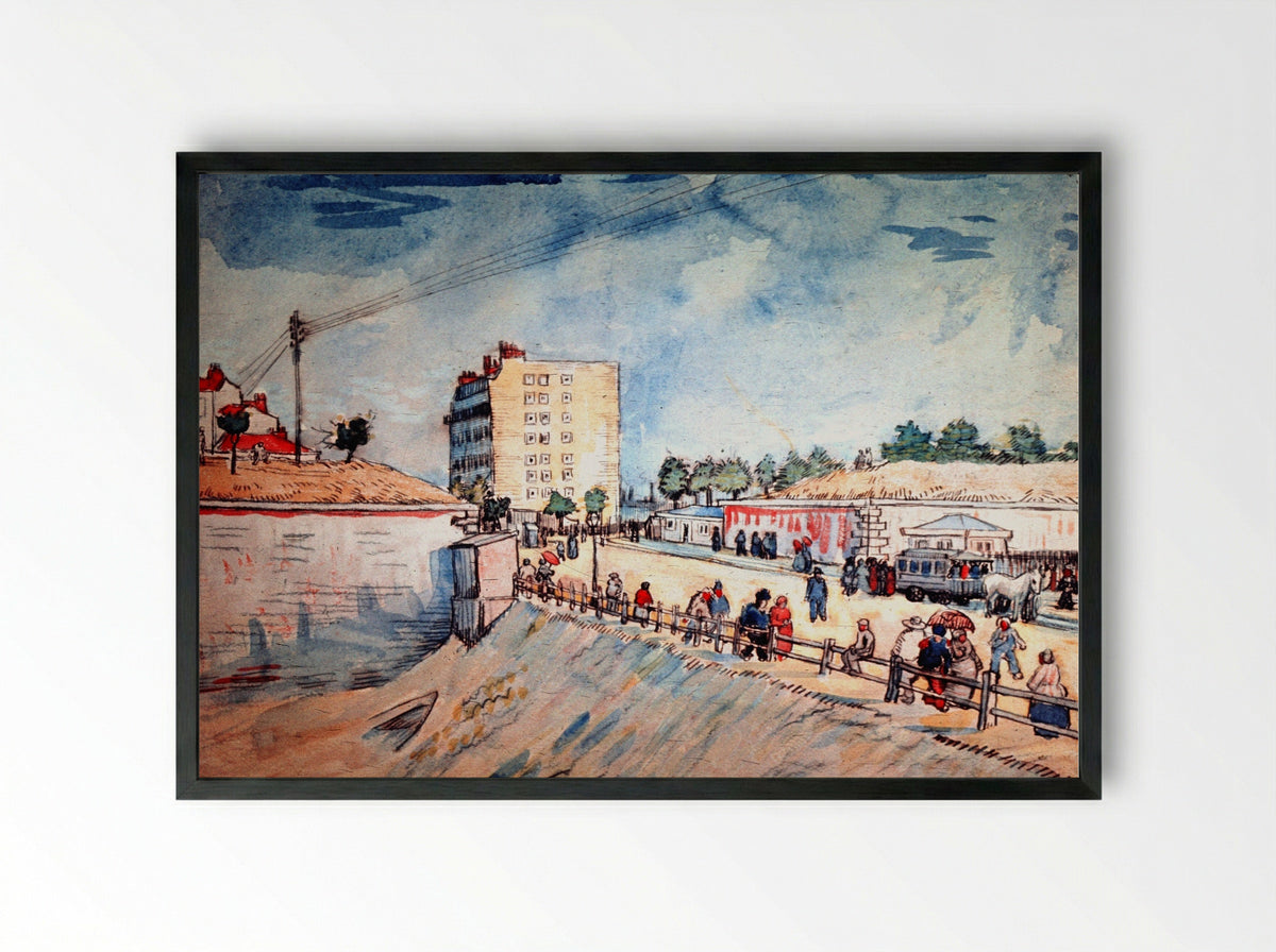 Gate in the Paris Ramparts - Vincent van Gogh - Framed Print Black