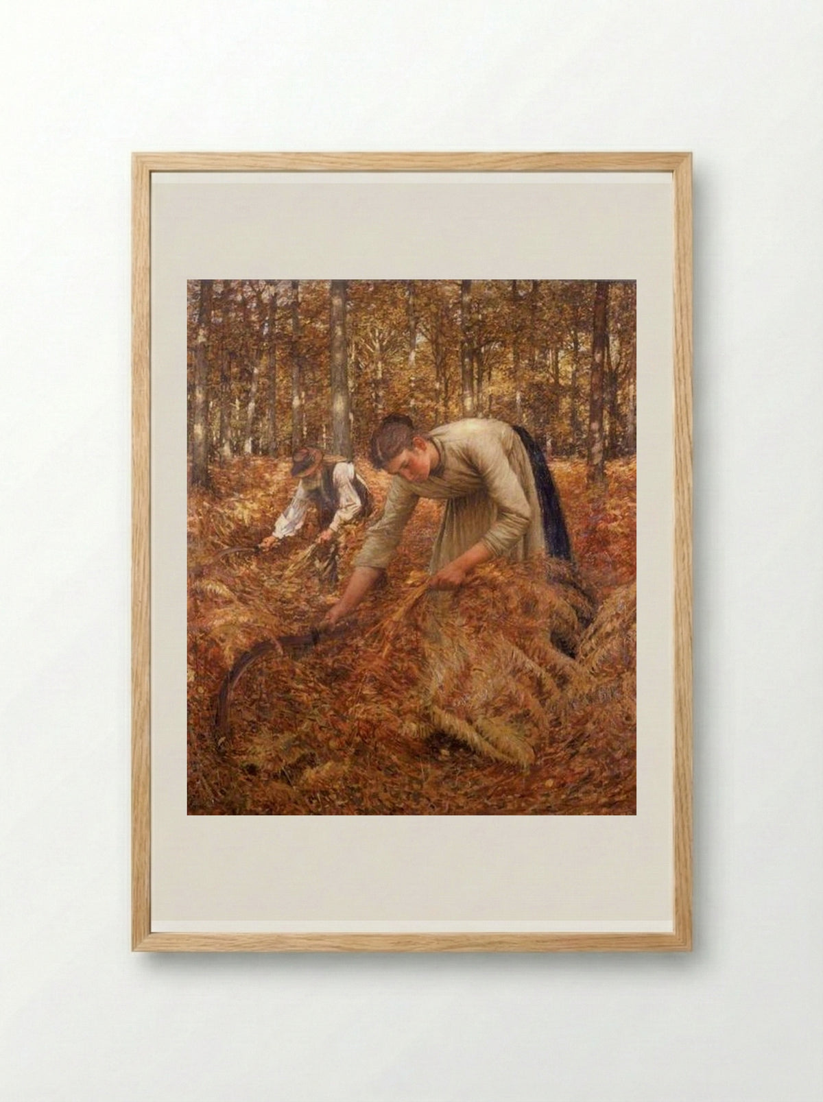 Gathering Bracken - Henry Herbert La Thangue - Framed Print Wood