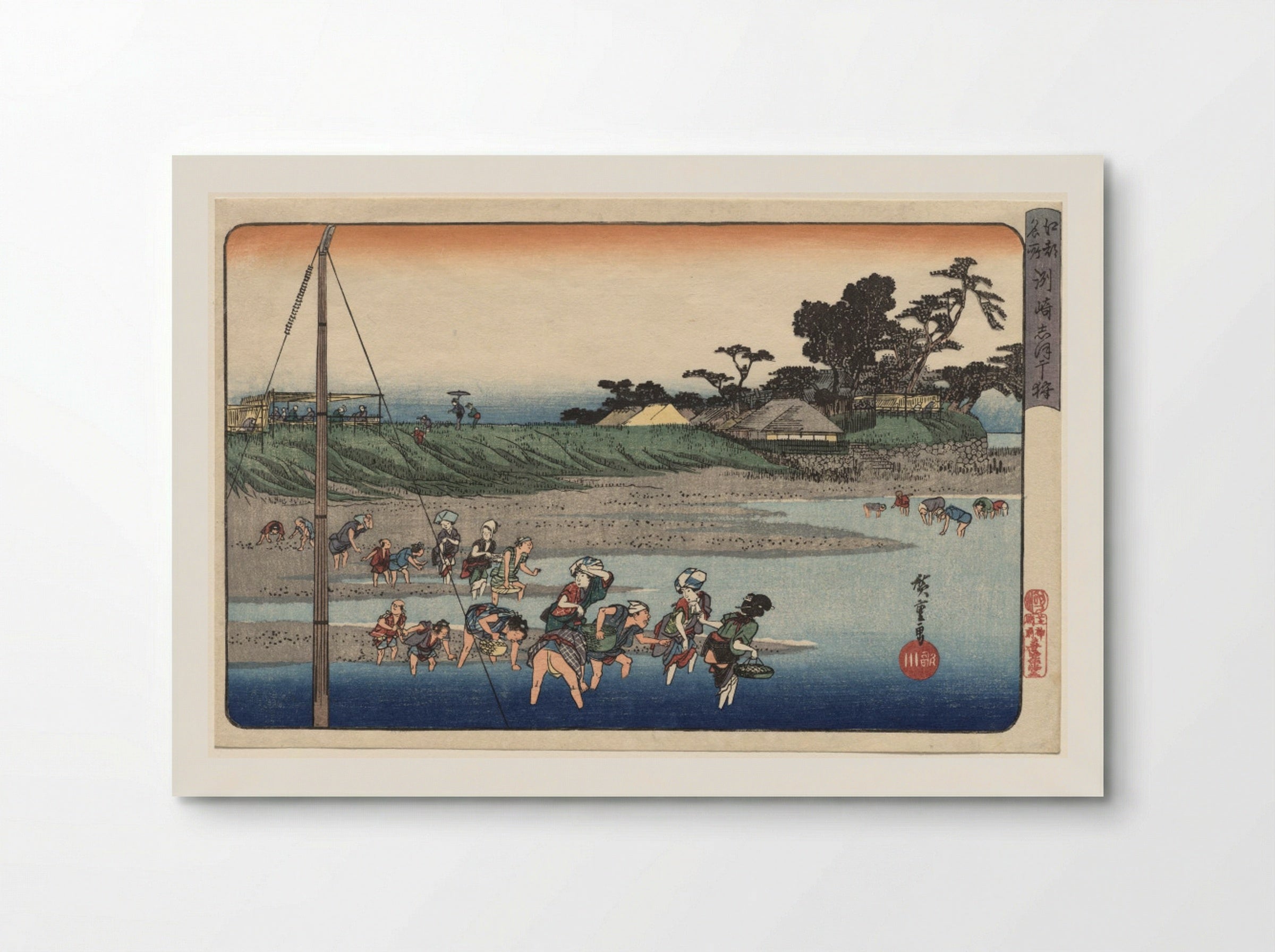 Gathering Shellfish at Low Tide at Susaki - Utagawa Hiroshige - Poster