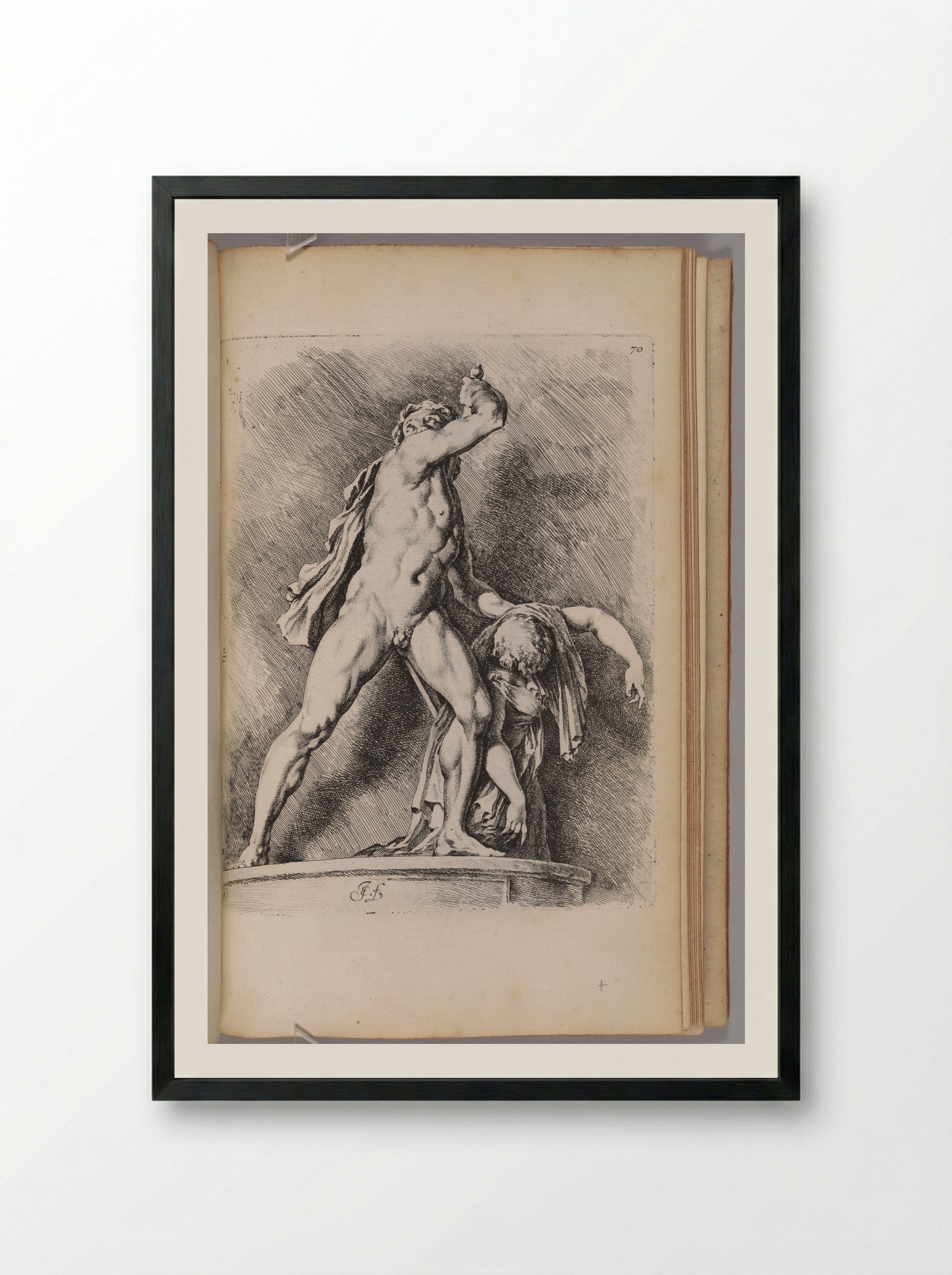 Gaul Killing his Wife and Himself - Jan de Bisschop - Framed Print Black