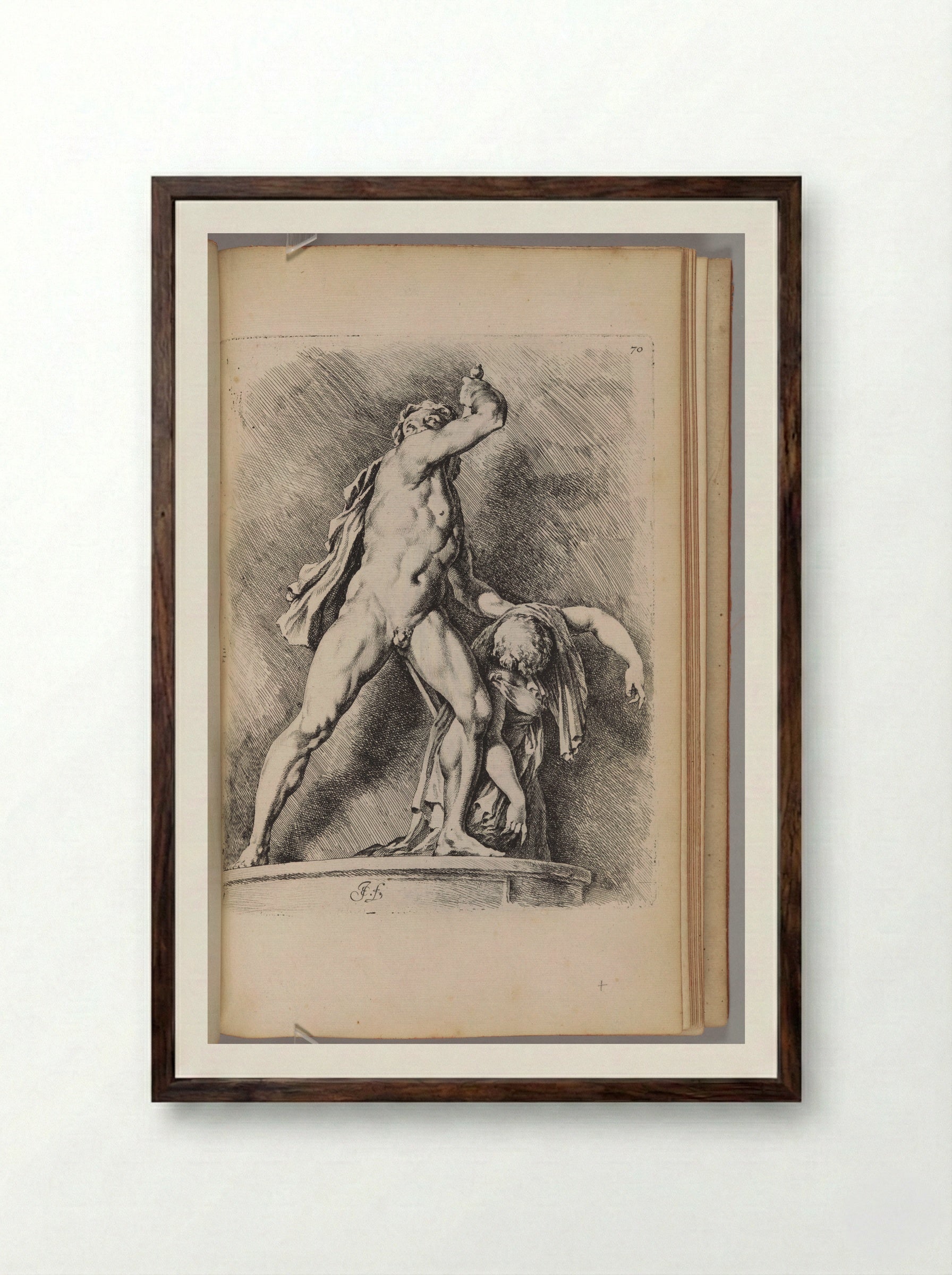 Gaul Killing his Wife and Himself - Jan de Bisschop - Framed Print Dark Wood